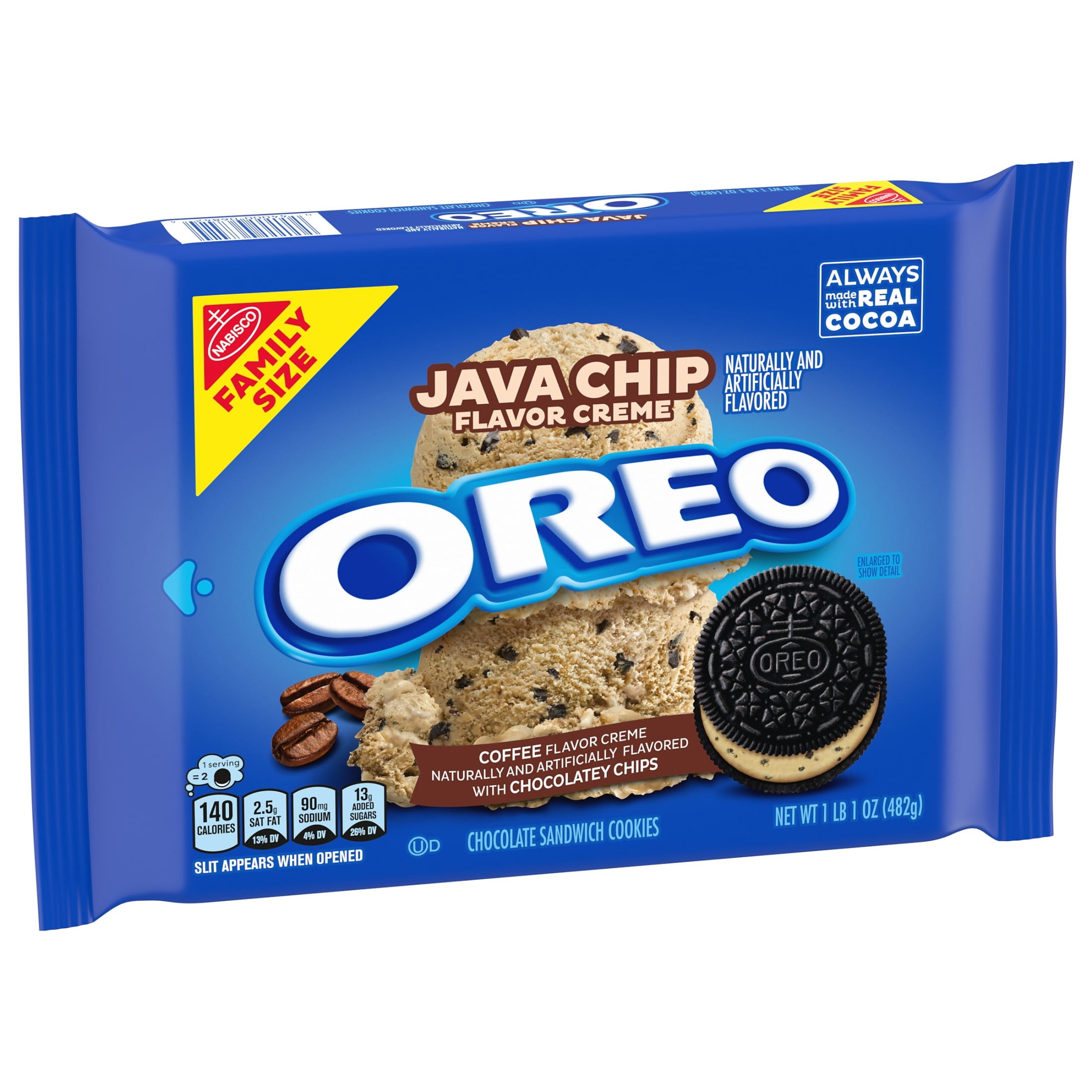 OREO Java Chip Creme Chocolate Sandwich Cookies Family Size