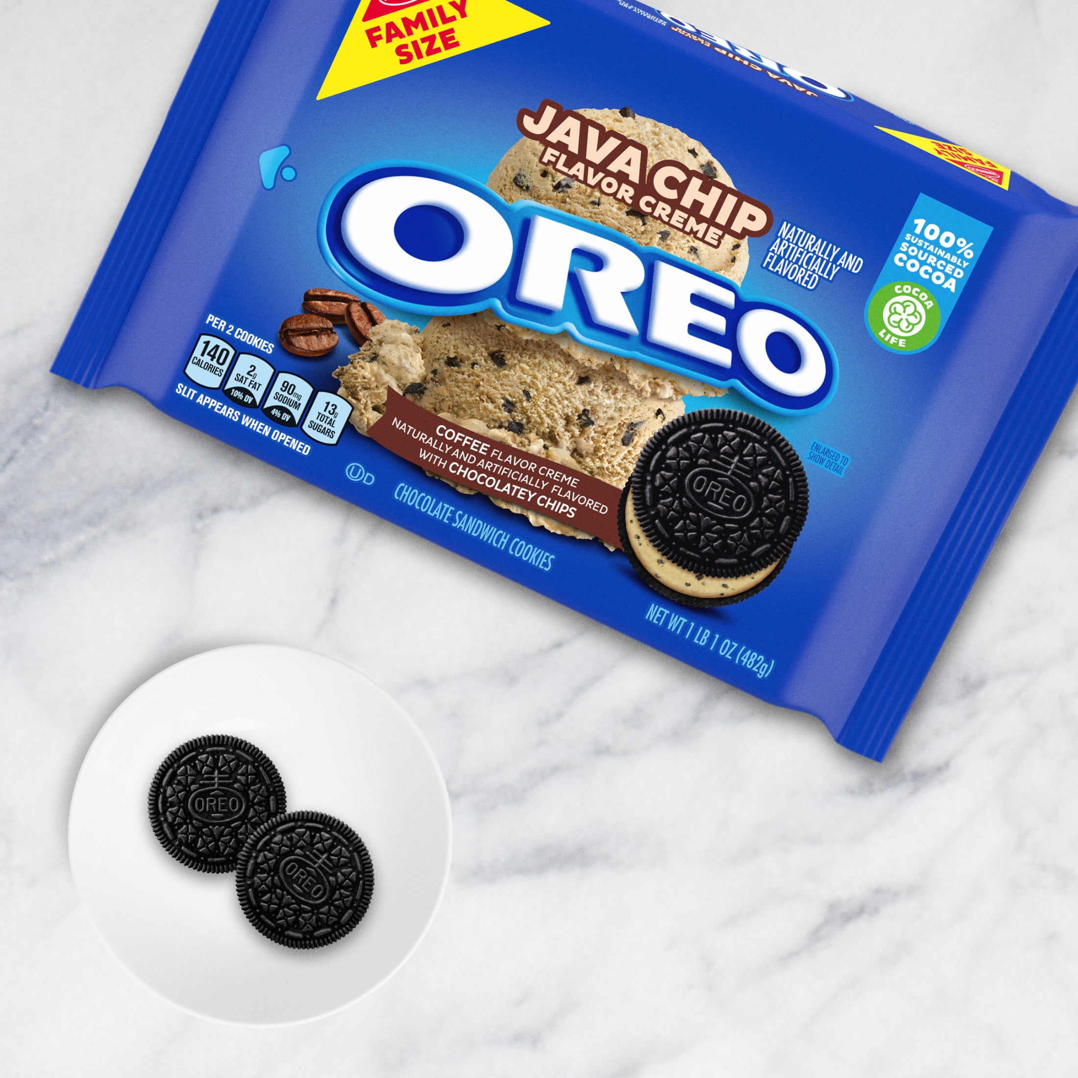 OREO Java Chip Creme Chocolate Sandwich Cookies Family Size