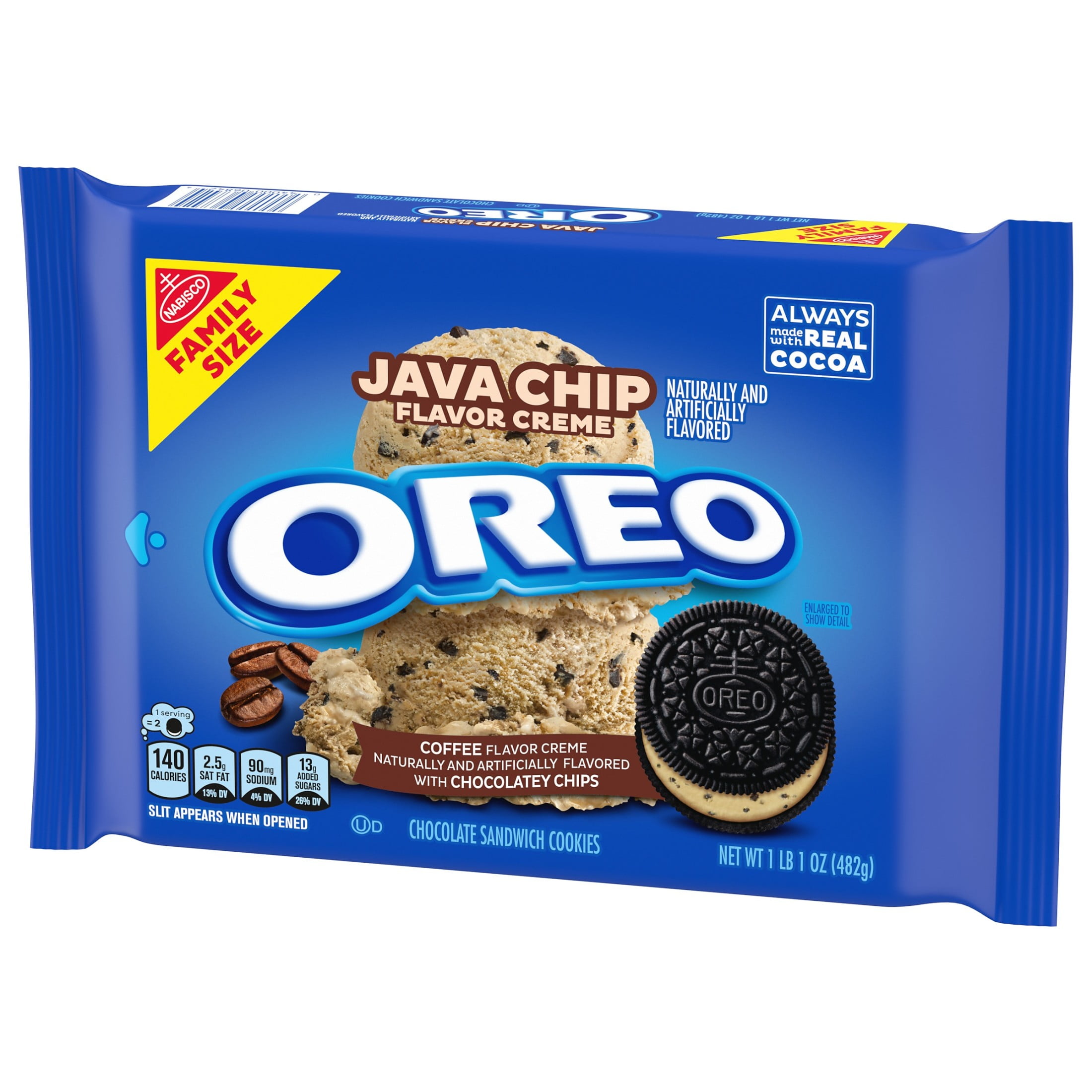 OREO Java Chip Creme Chocolate Sandwich Cookies Family Size