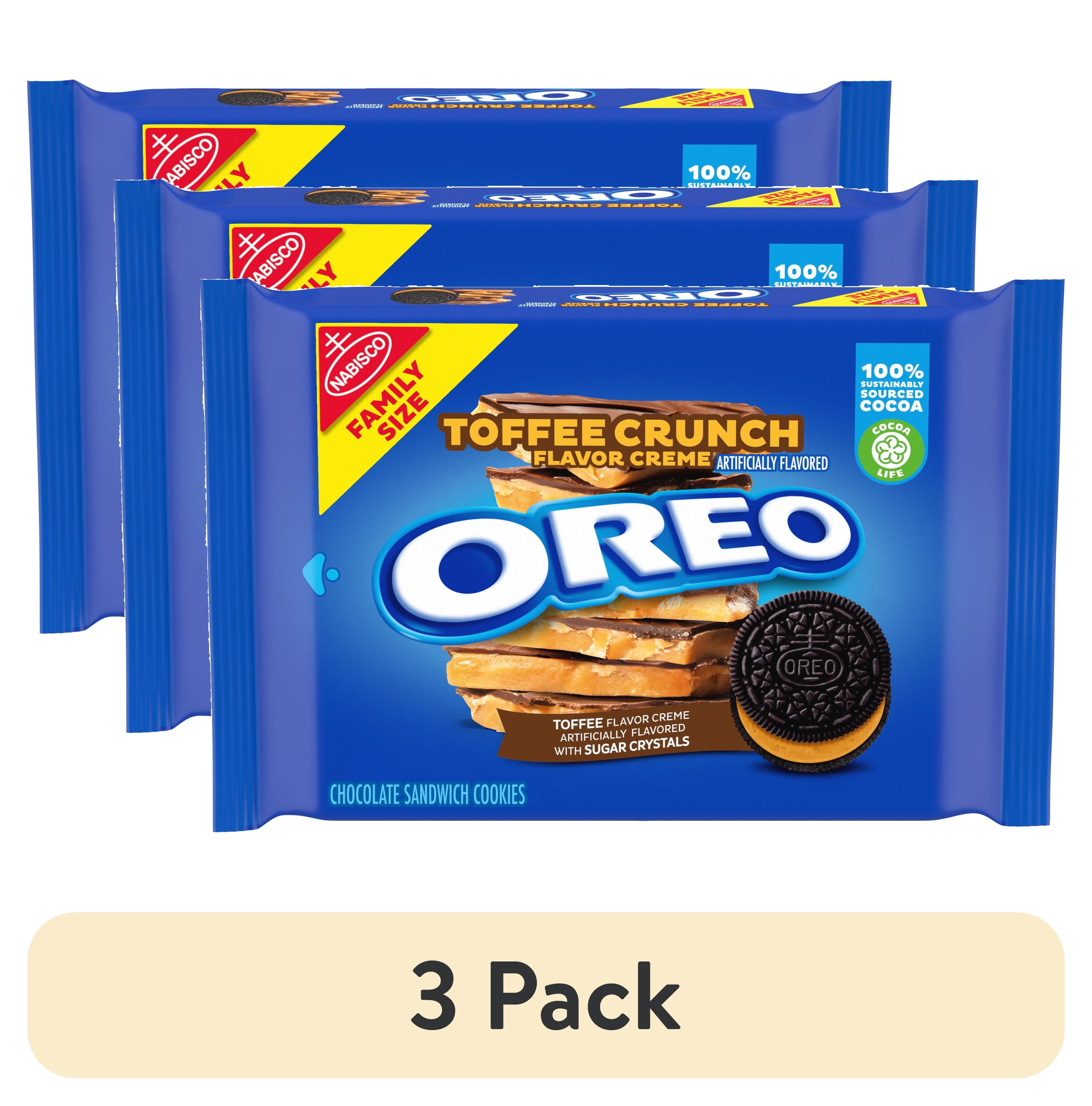 OREO Toffee Crunch Creme Sugar Crystals Chocolate Sandwich Cookies Family Size (3 pack)