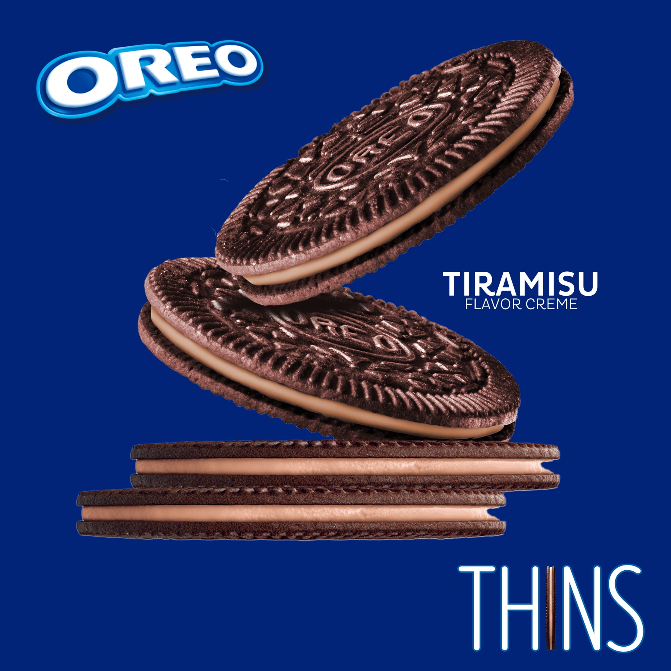 OREO Thins Tiramisu Creme Chocolate Sandwich Cookies Family Size