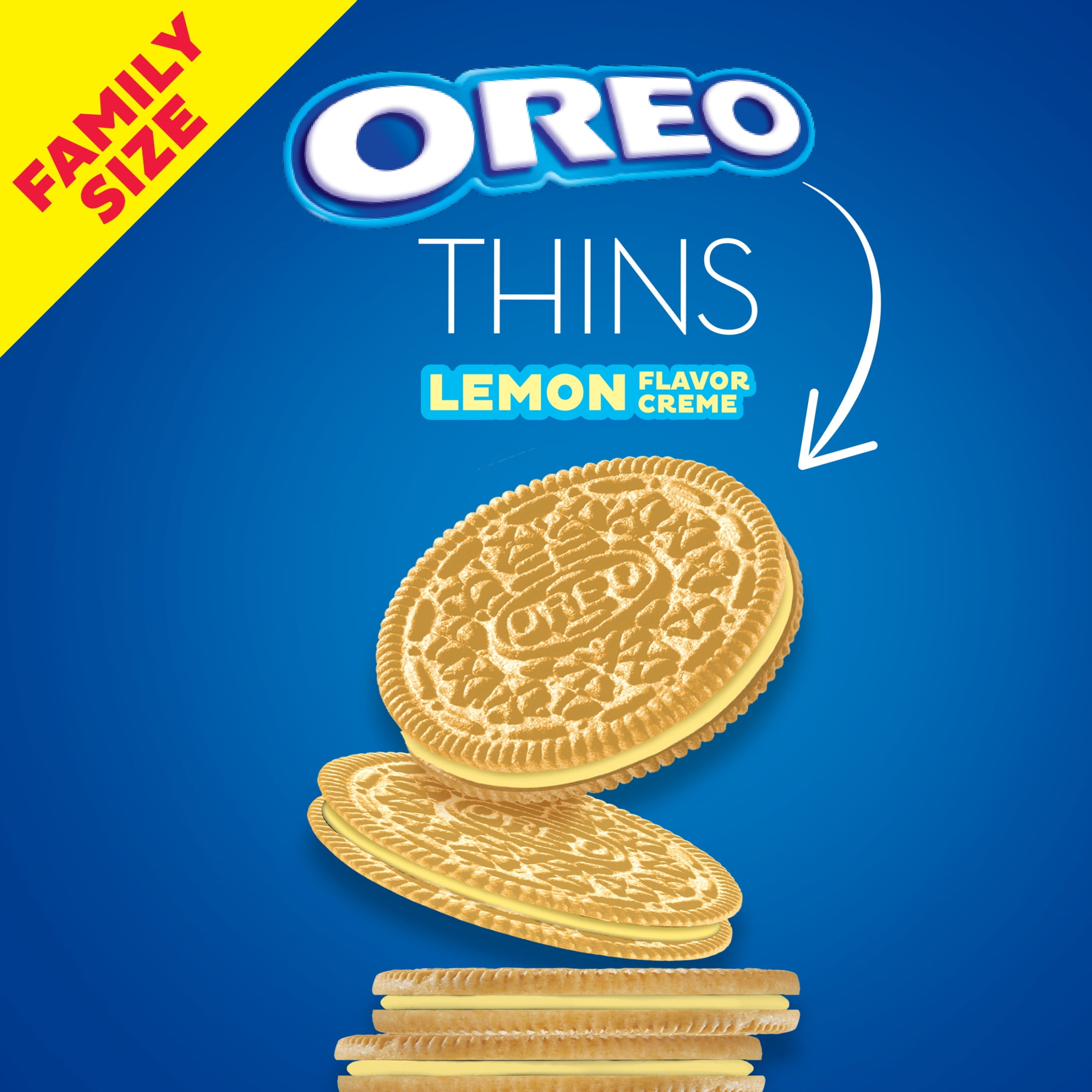 OREO Lemon Creme Thins Family Size Sandwich Cookies