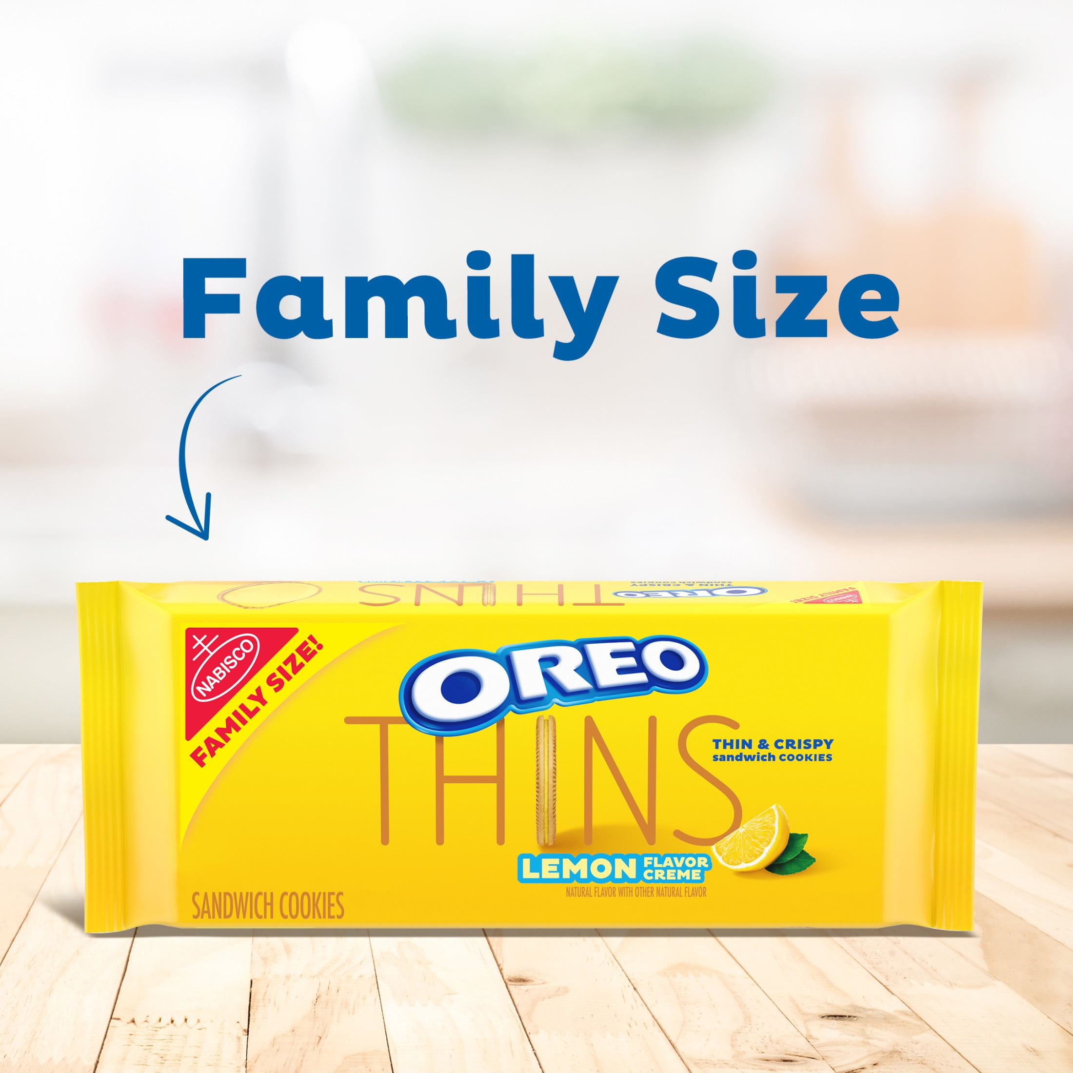 OREO Lemon Creme Thins Family Size Sandwich Cookies