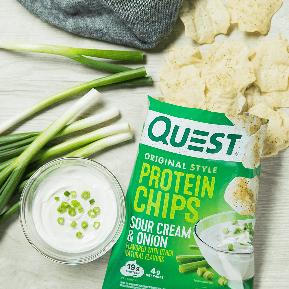 Quest Protein Chips Sour Cream and Onion 19g Protein Baked Gluten Free 1.1 oz Bag