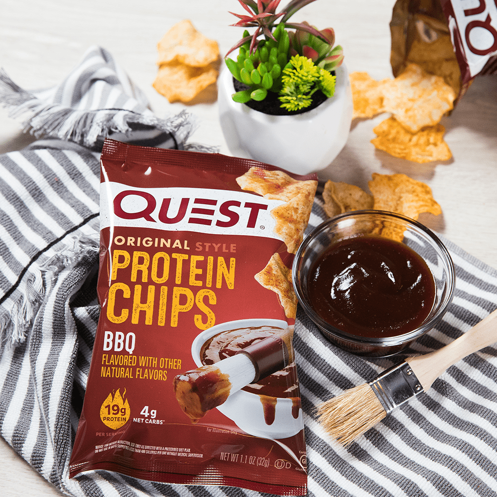 Quest Protein Chips BBQ Flavor 19g Protein Gluten Free 1.1oz Bag