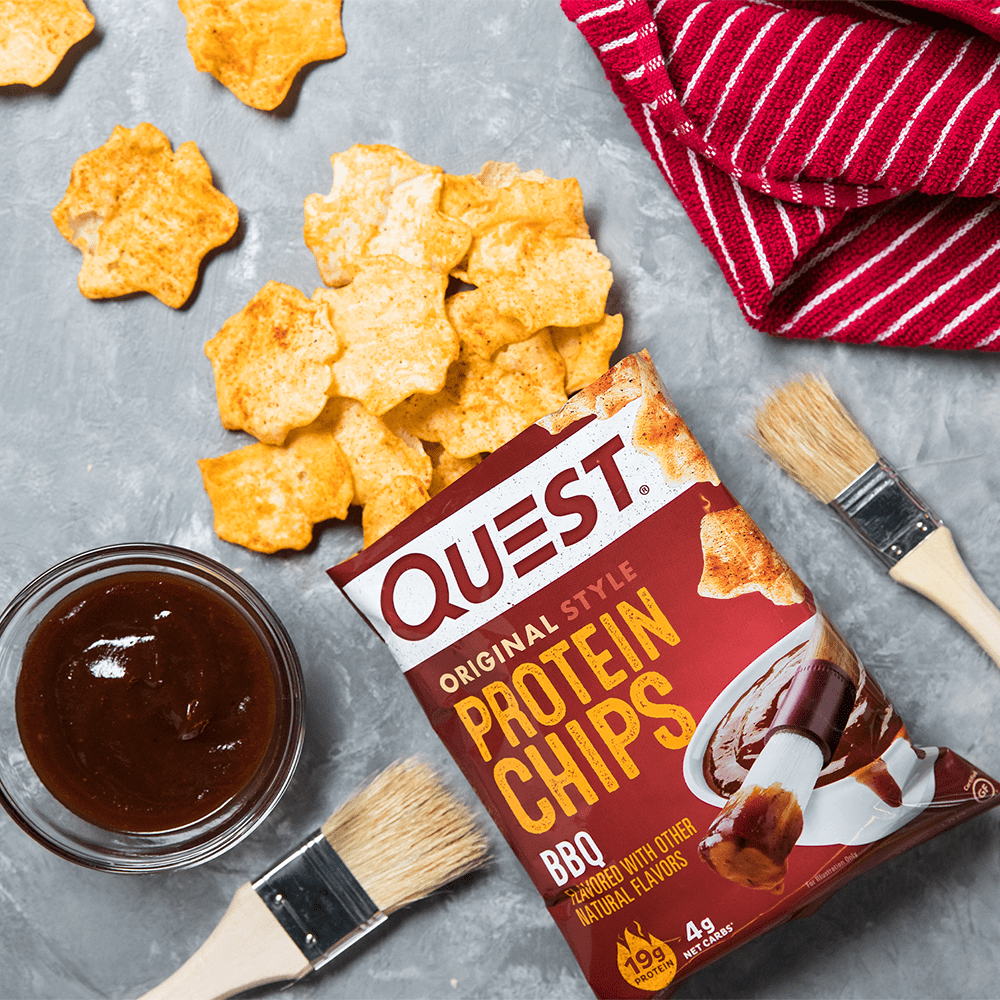 Quest Protein Chips BBQ Flavor 19g Protein Gluten Free 1.1oz Bag