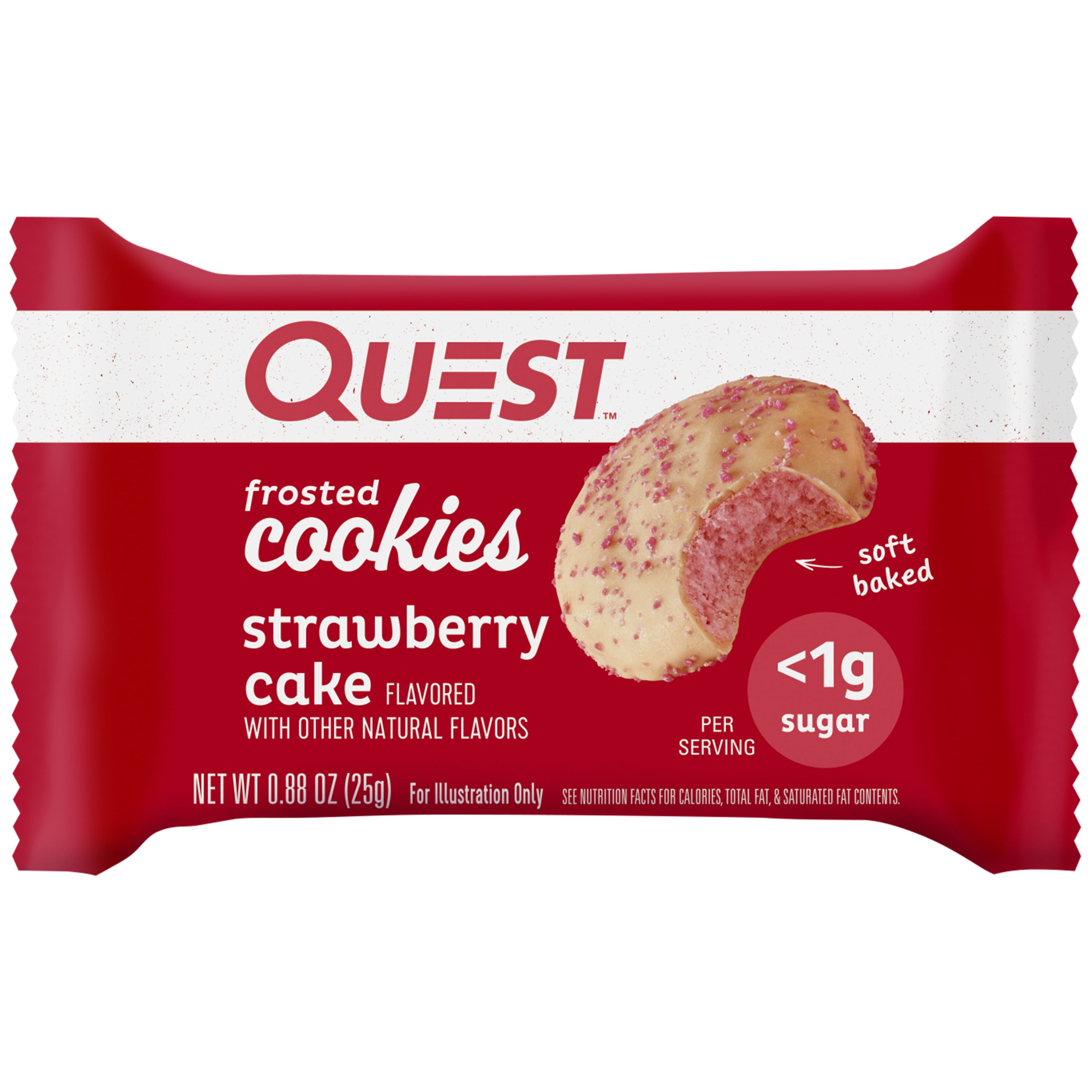 Quest Frosted Strawberry Protein Cookies Soft Baked 8 Count