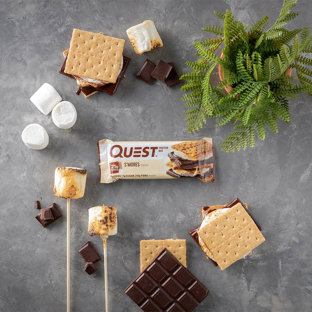 Quest Protein Bar Smores 20g Protein Gluten Free 4 Count