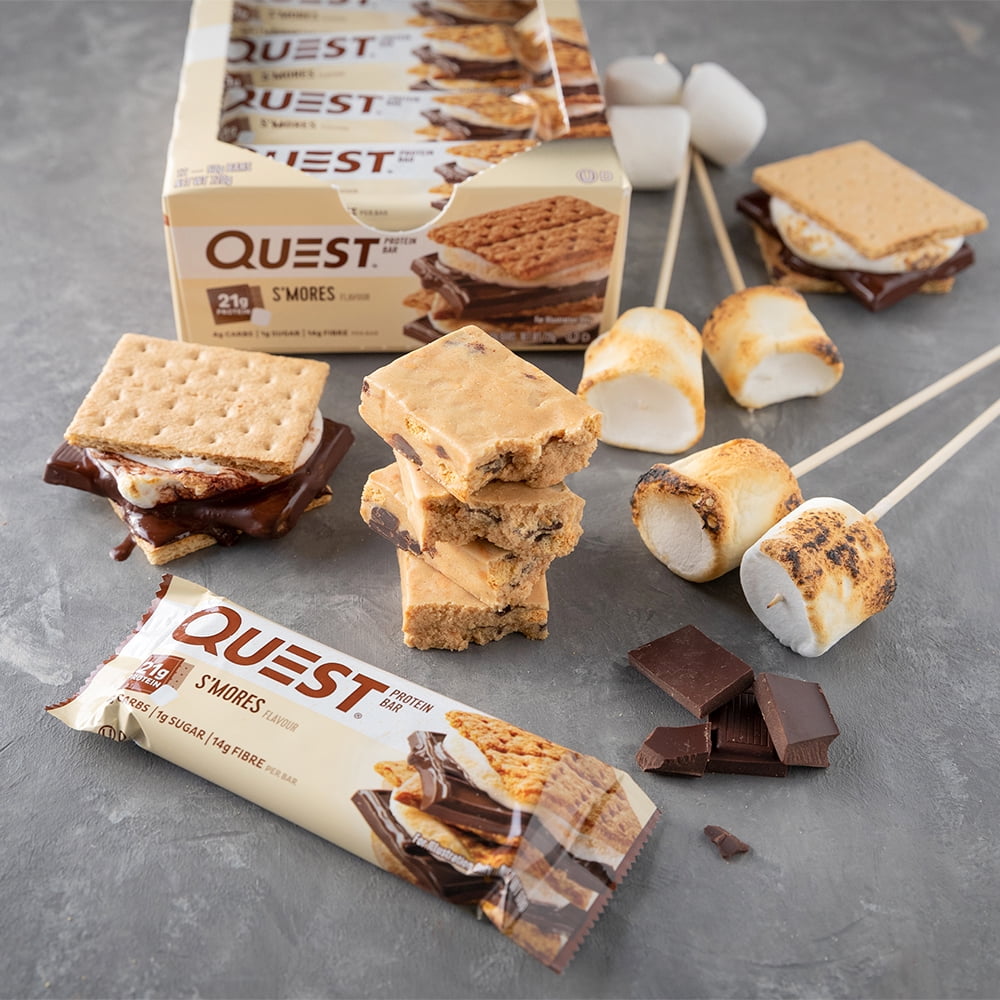 Quest Protein Bar Smores 20g Protein Gluten Free 4 Count