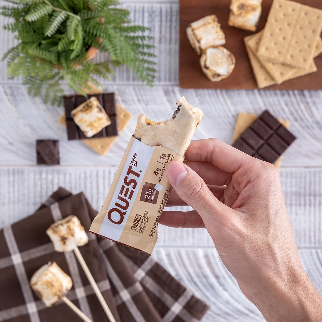 Quest Protein Bar Smores 20g Protein Gluten Free 4 Count