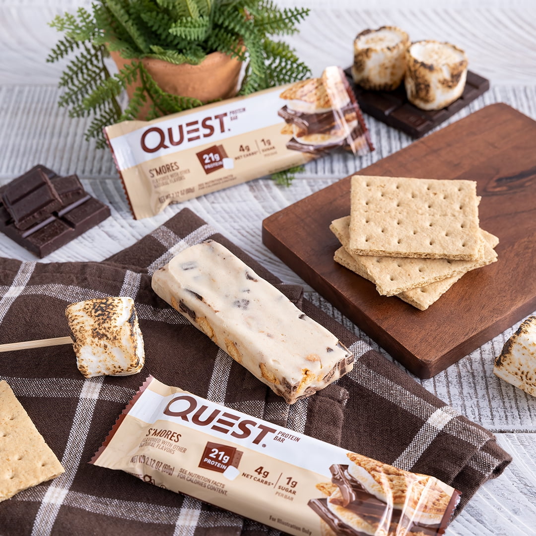 Quest Protein Bar Smores 20g Protein Gluten Free 4 Count