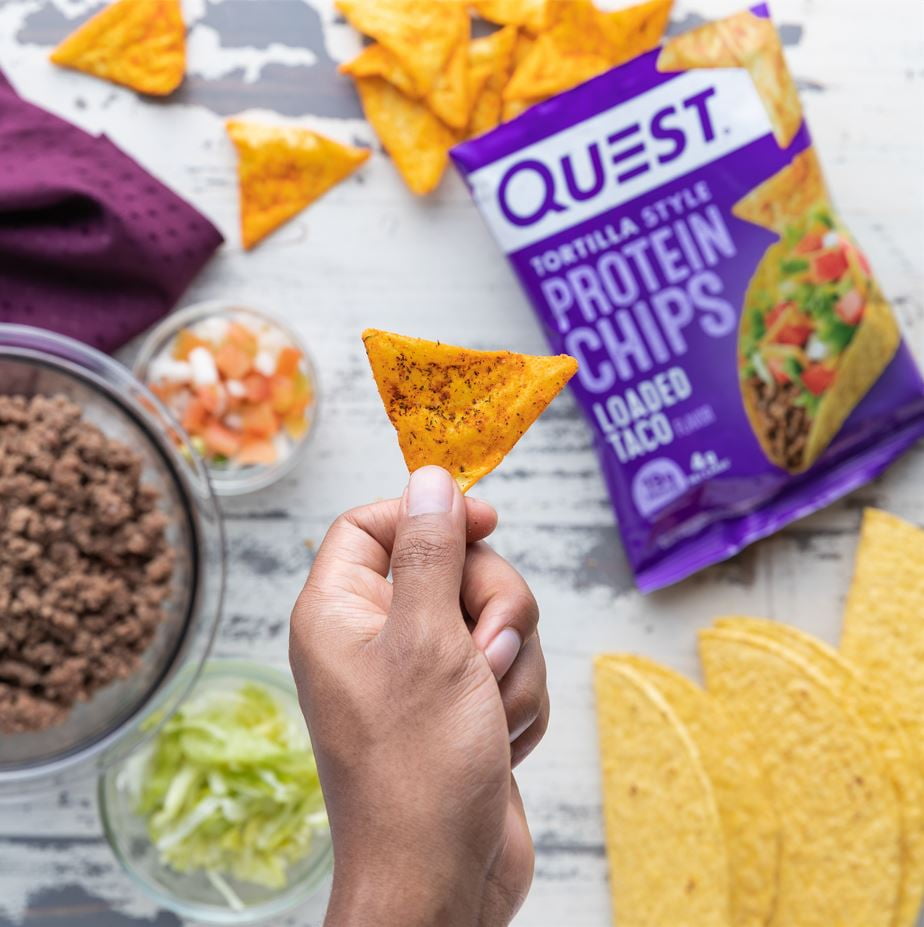 Quest Nutrition Tortilla Style Protein Chips Low Carb High Protein Loaded Taco 4.5 oz 4 Ct