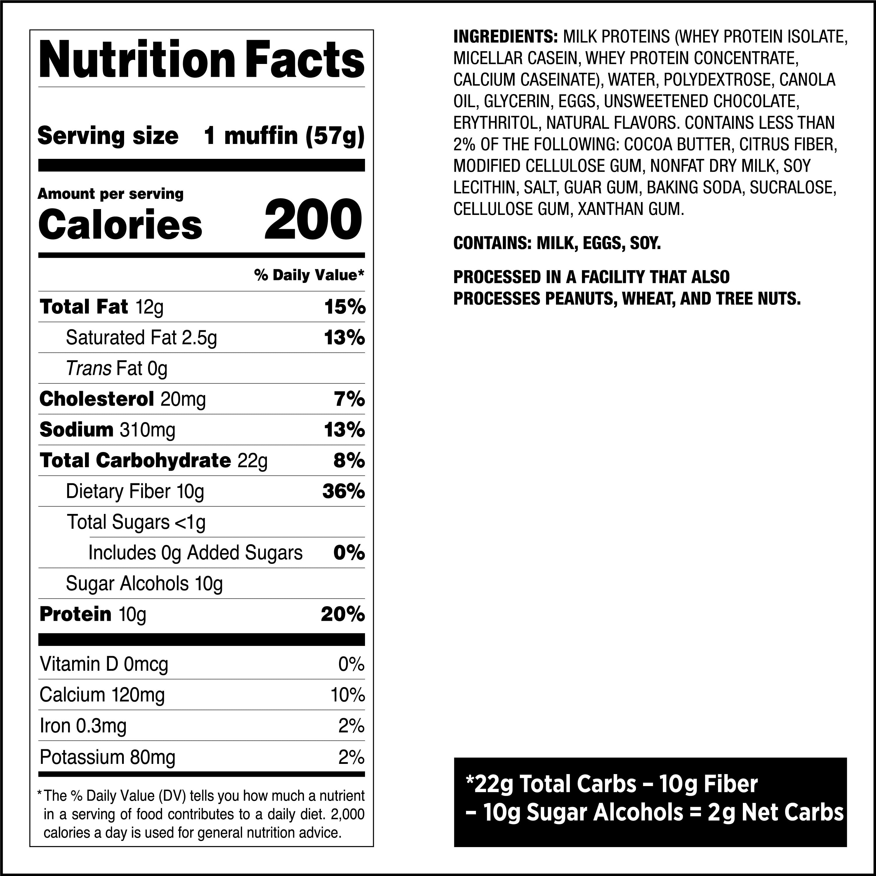 Quest Bake Shop Chocolate Chip Protein Muffins 10g Protein 4 Count