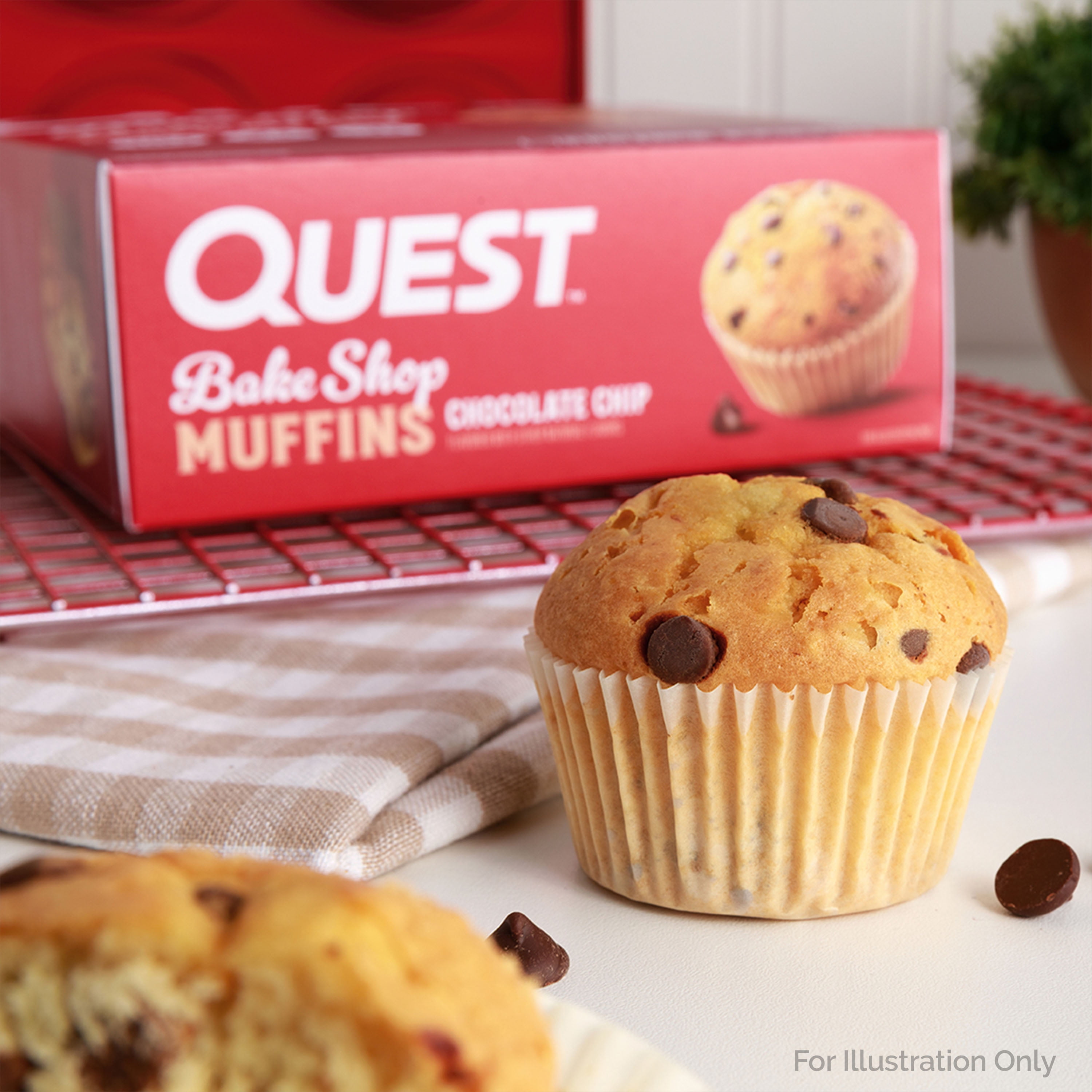 Quest Bake Shop Chocolate Chip Protein Muffins 10g Protein 4 Count