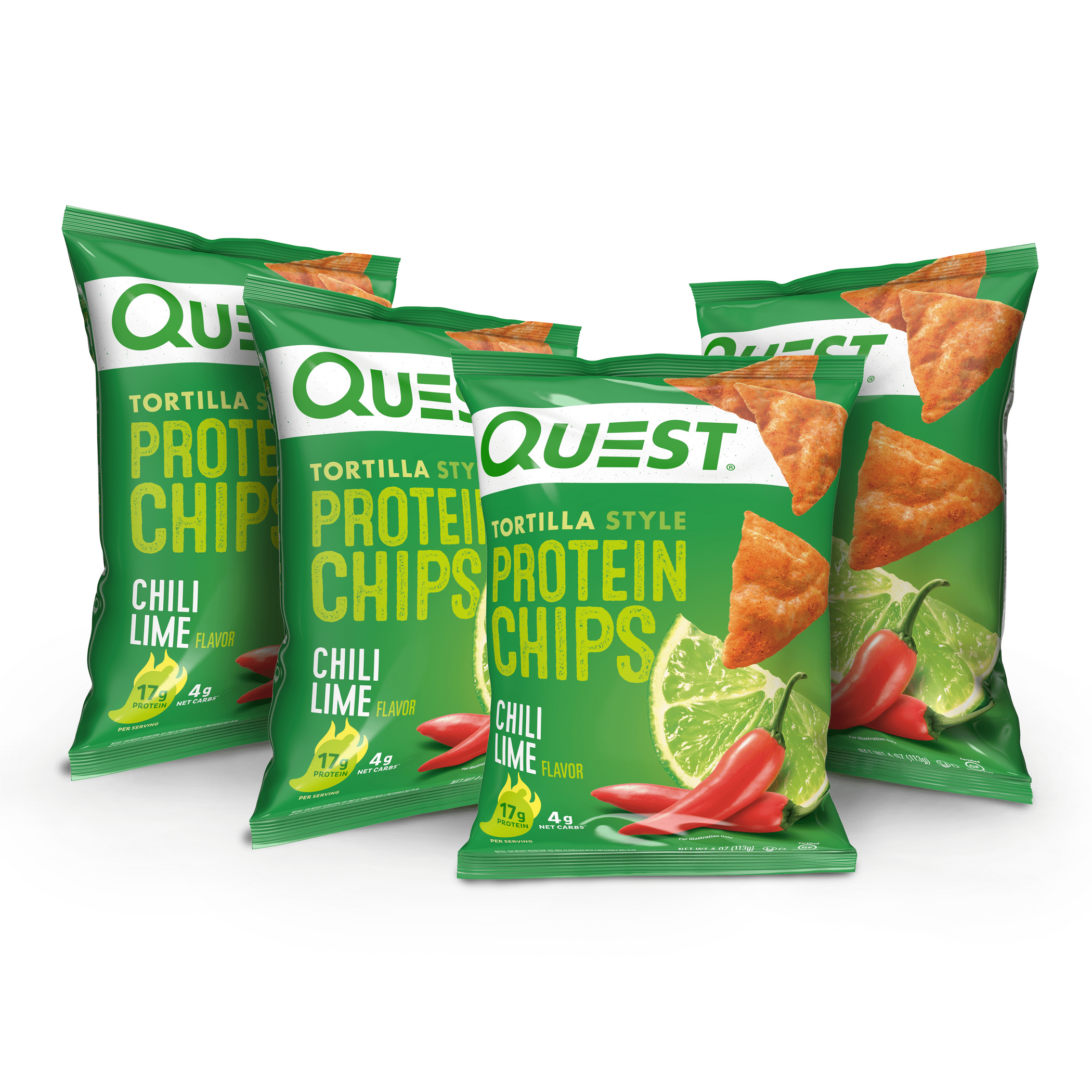 Quest Tortilla Style Protein Chips Chili Lime 1.1oz 4 Count Bags Amerikasepetim