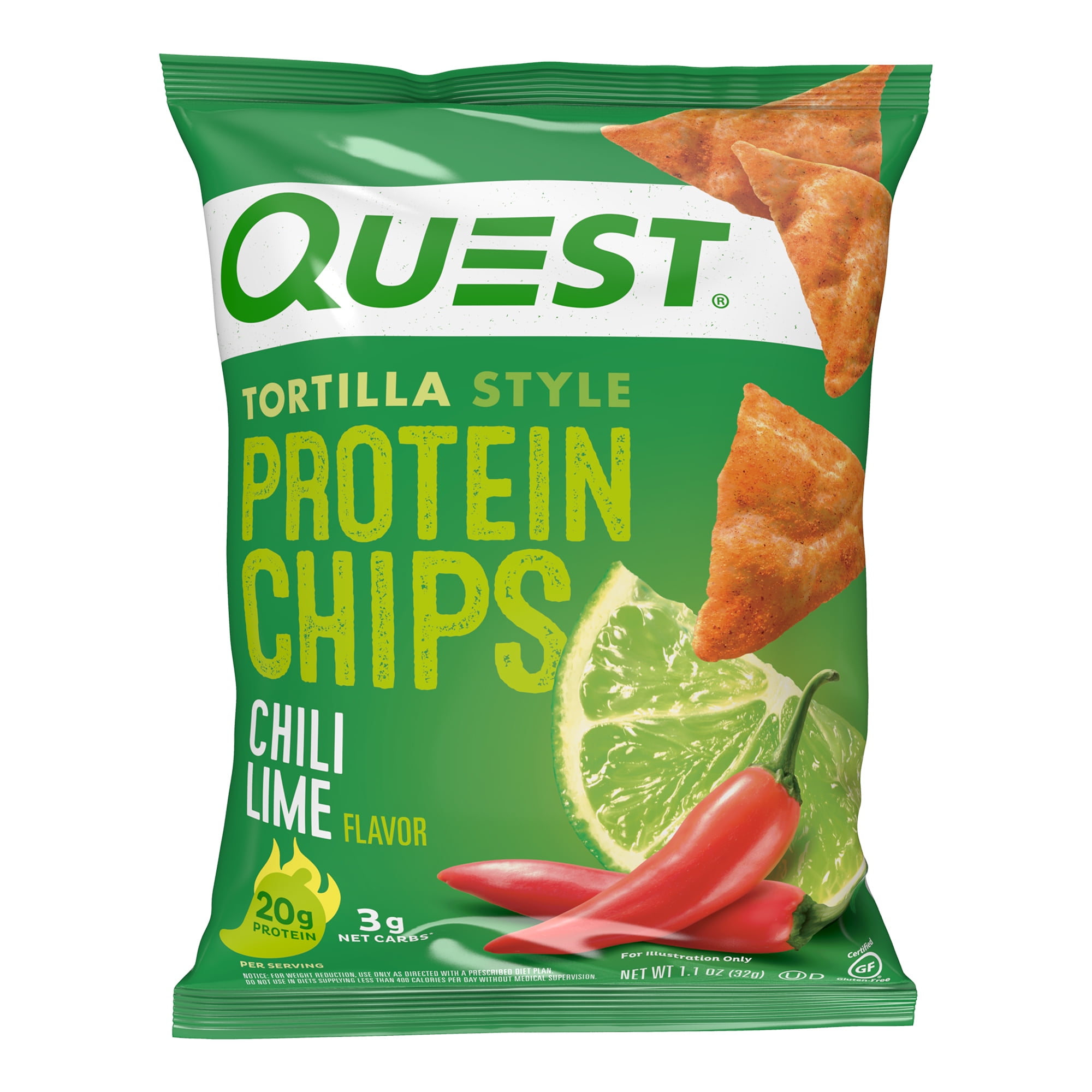 Quest Tortilla Style Protein Chips Chili Lime 1.1oz 4 Count Bags Amerikasepetim