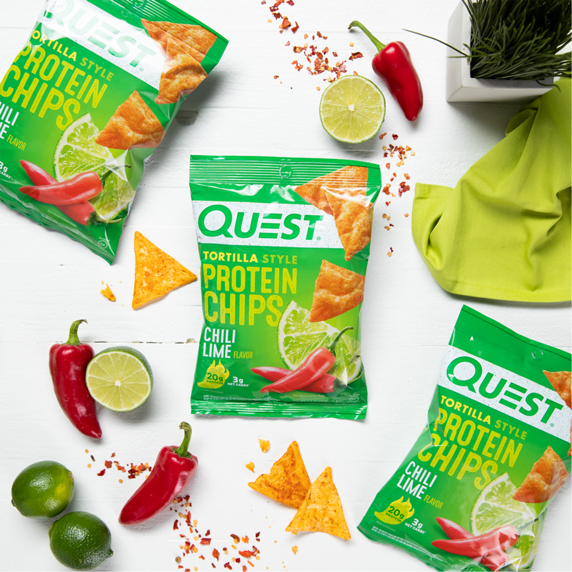 Quest Tortilla Style Protein Chips Chili Lime 1.1oz 4 Count Bags Amerikasepetim