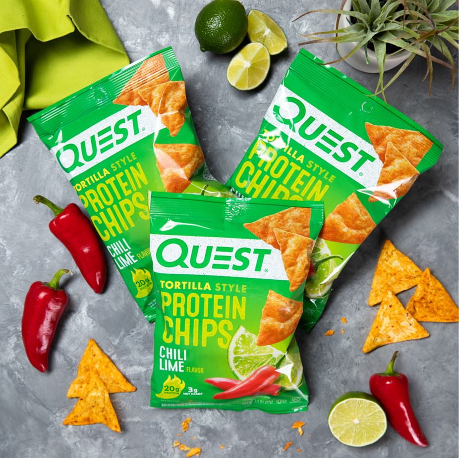 Quest Tortilla Style Protein Chips Chili Lime 1.1oz 4 Count Bags Amerikasepetim