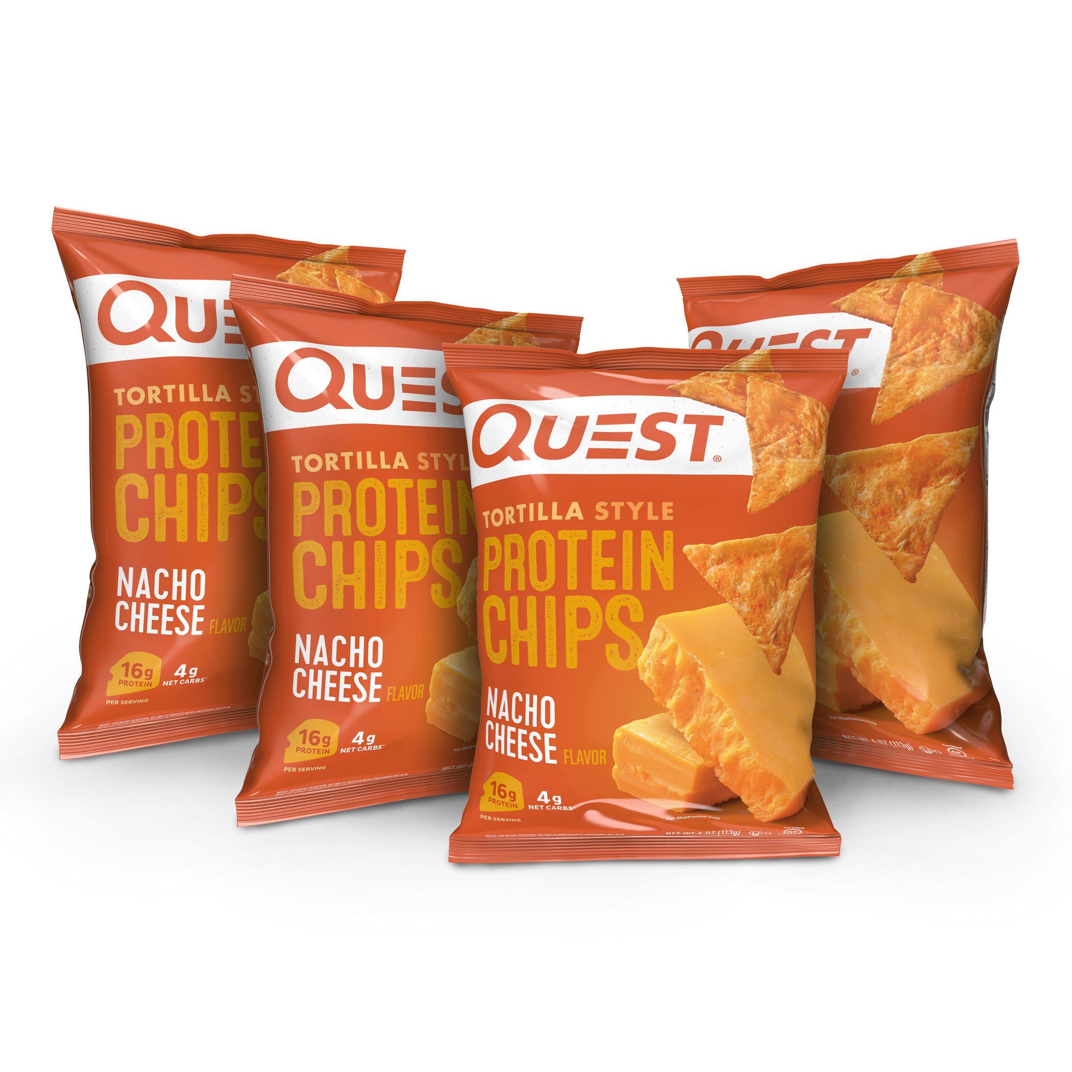 Quest Tortilla Style Protein Chips Nacho Cheese 1.1oz 4 Ct