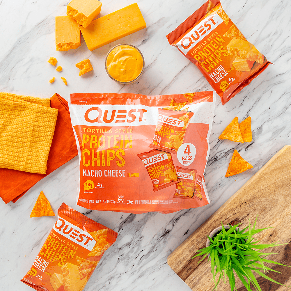 Quest Tortilla Style Protein Chips Nacho Cheese 1.1oz 4 Ct