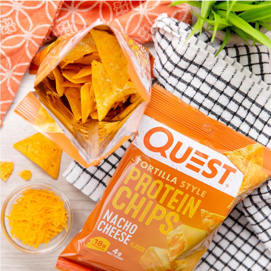 Quest Tortilla Style Protein Chips Nacho Cheese 1.1oz 4 Ct