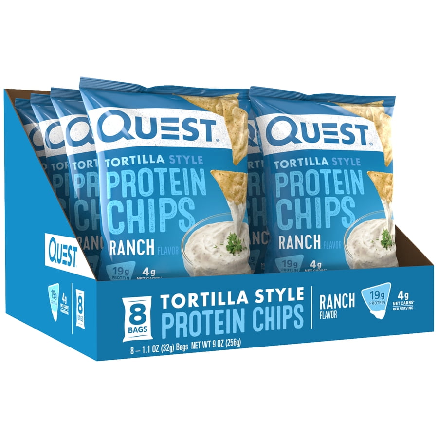 Quest Tortilla Style Protein Chips 19g Protein Ranch Flavor 1.1 Oz Single Pack