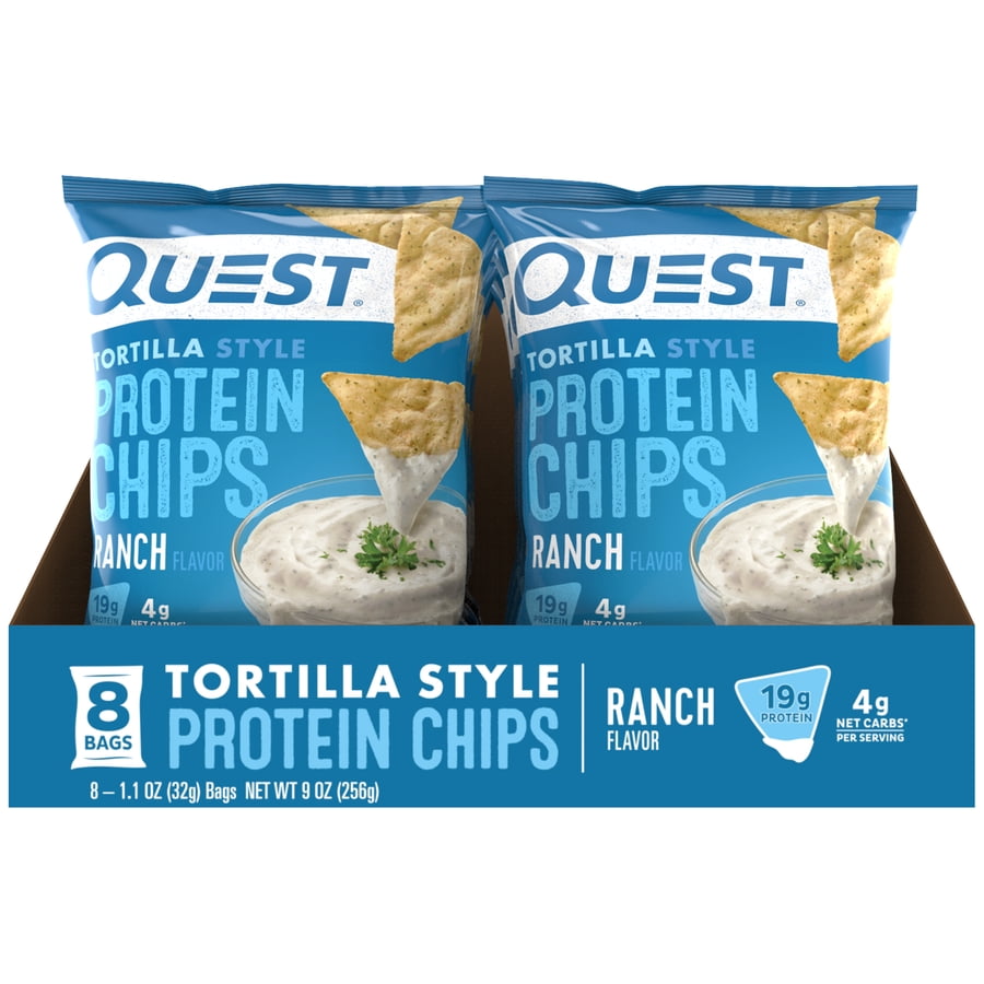 Quest Tortilla Style Protein Chips 19g Protein Ranch Flavor 1.1 Oz Single Pack