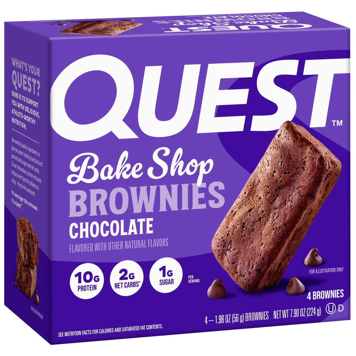 Quest Bake Shop Brownies Chocolate Flavor 10g Protein 4 Count