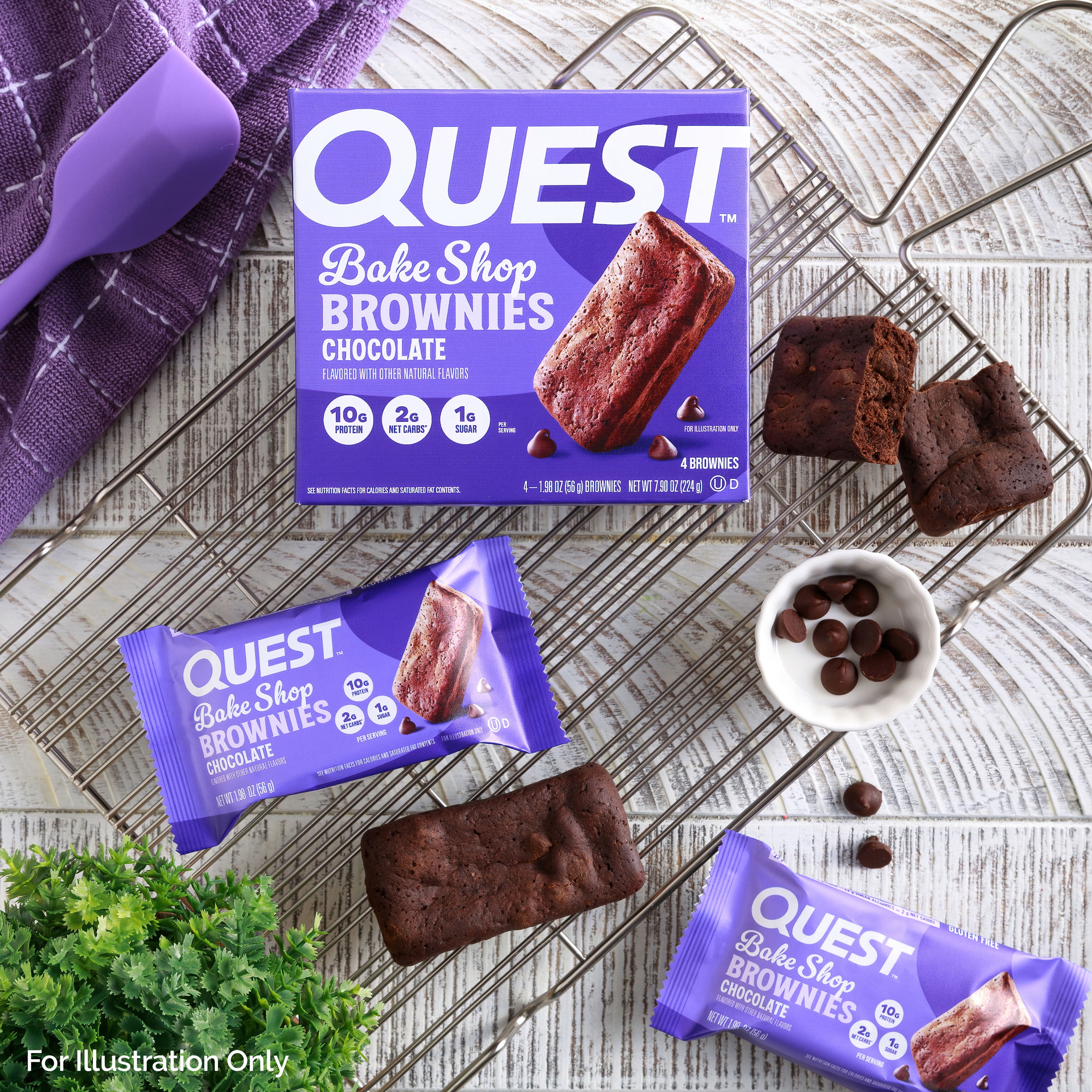 Quest Bake Shop Brownies Chocolate Flavor 10g Protein 4 Count