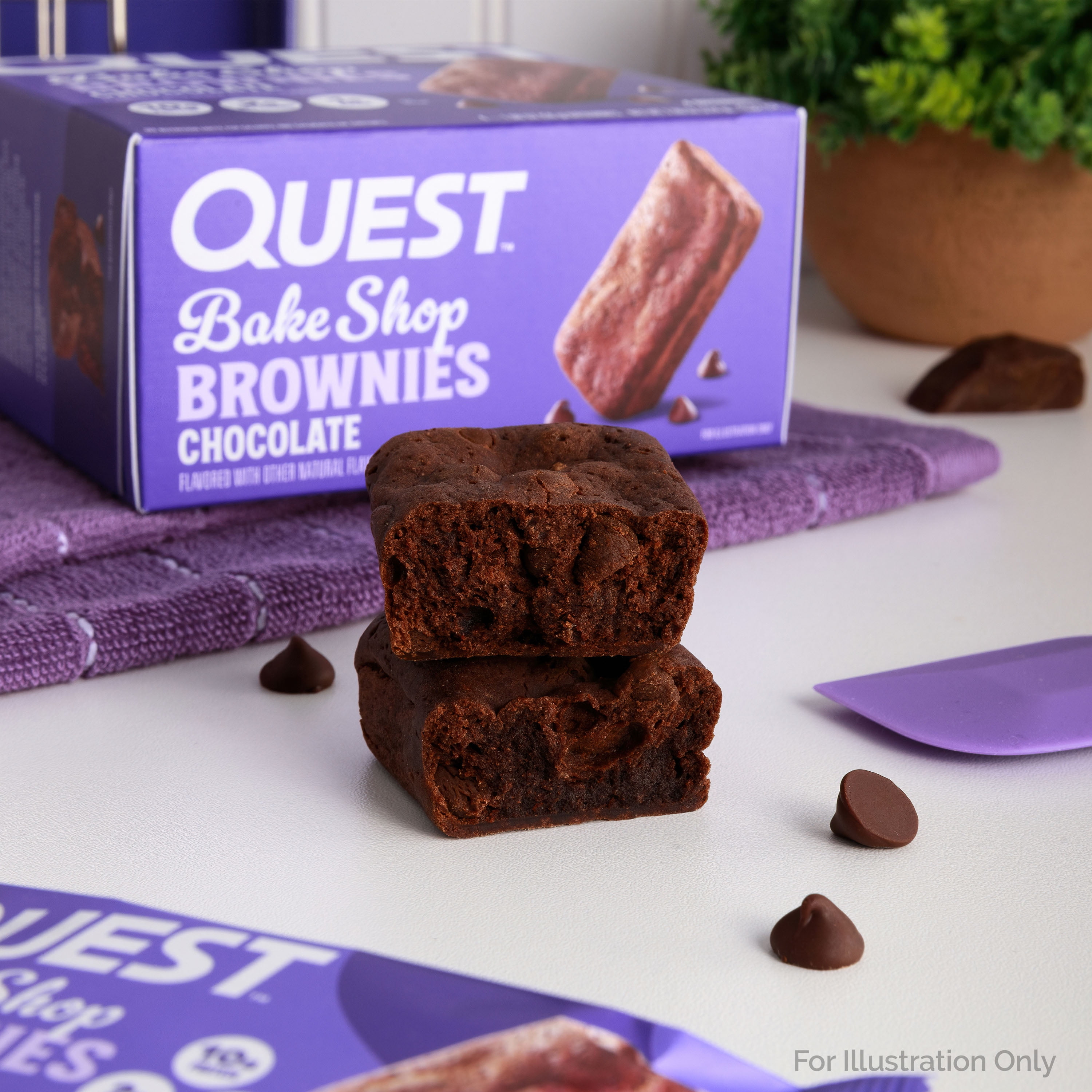 Quest Bake Shop Brownies Chocolate Flavor 10g Protein 4 Count