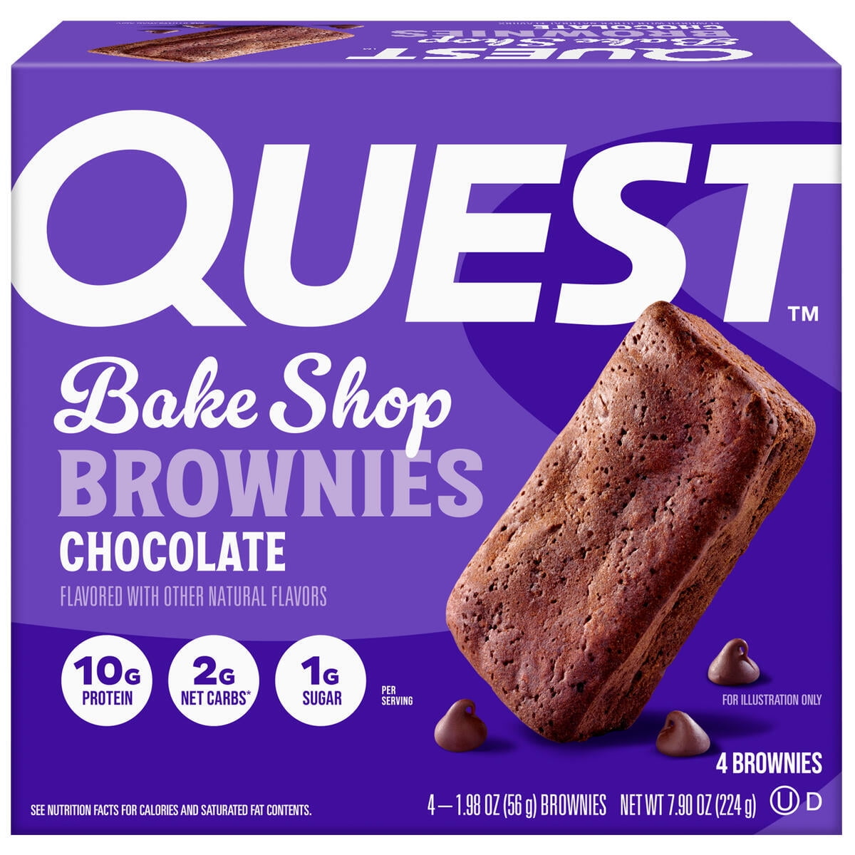 Quest Bake Shop Brownies Chocolate Flavor 10g Protein 4 Count