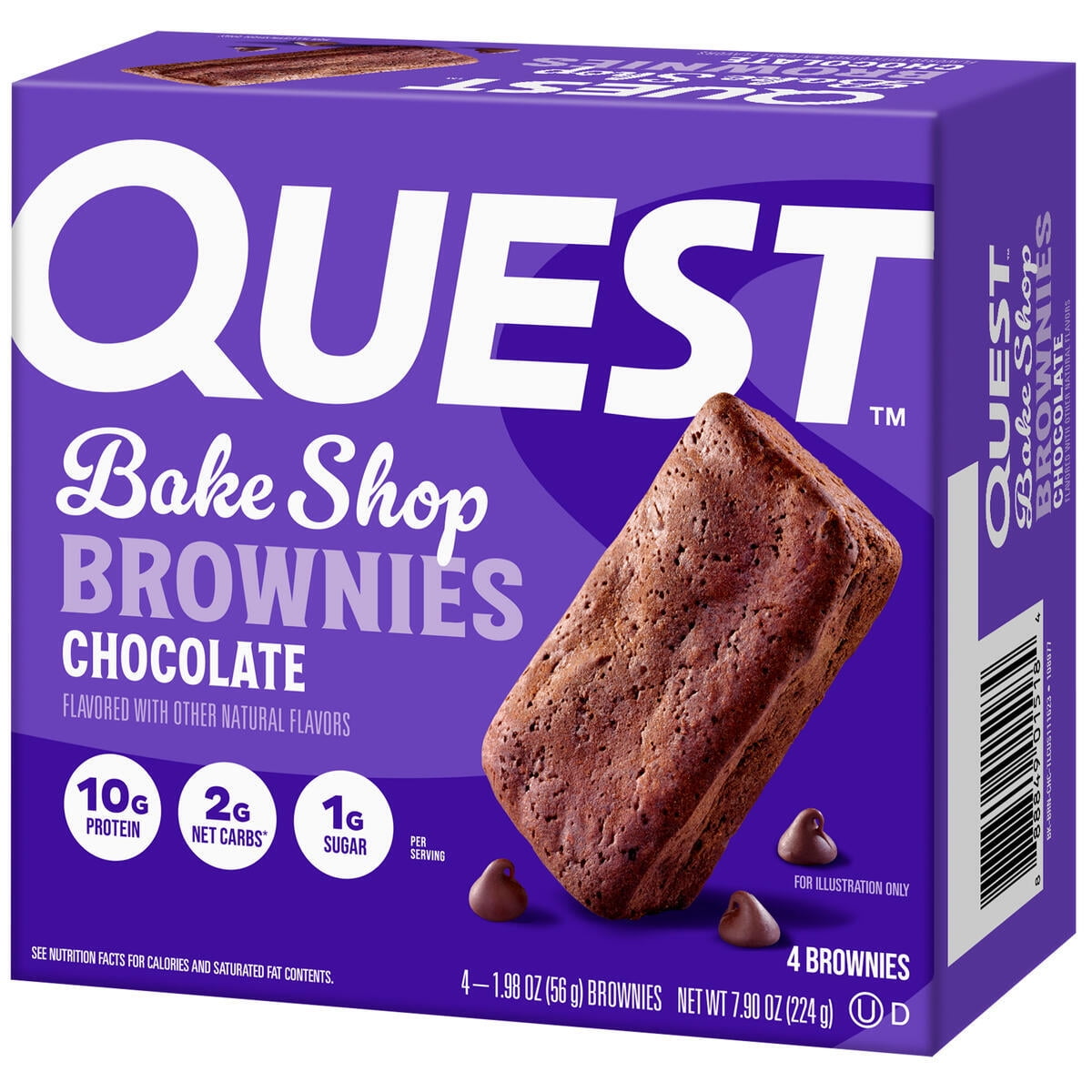 Quest Bake Shop Brownies Chocolate Flavor 10g Protein 4 Count