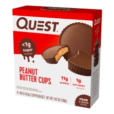 QUEST NUTRITION PEANUT BUTTER CUPS HIGH PROTEIN LOW CARB GLUTEN FREE KETO FRIENDLY 4 COUNT