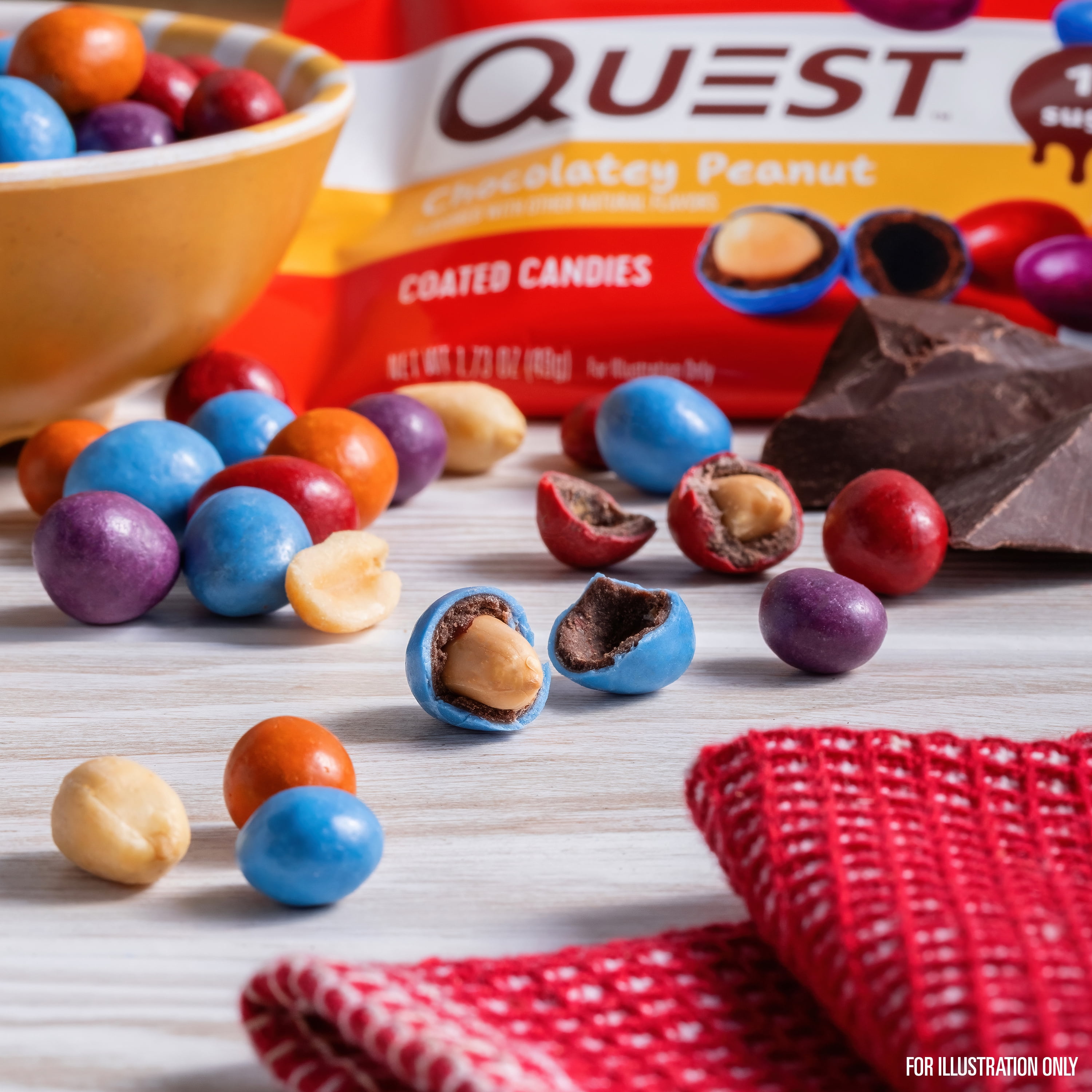 Quest Coated Candy Pieces Chocolatey Peanut High Protein Gluten Free 4 Ct