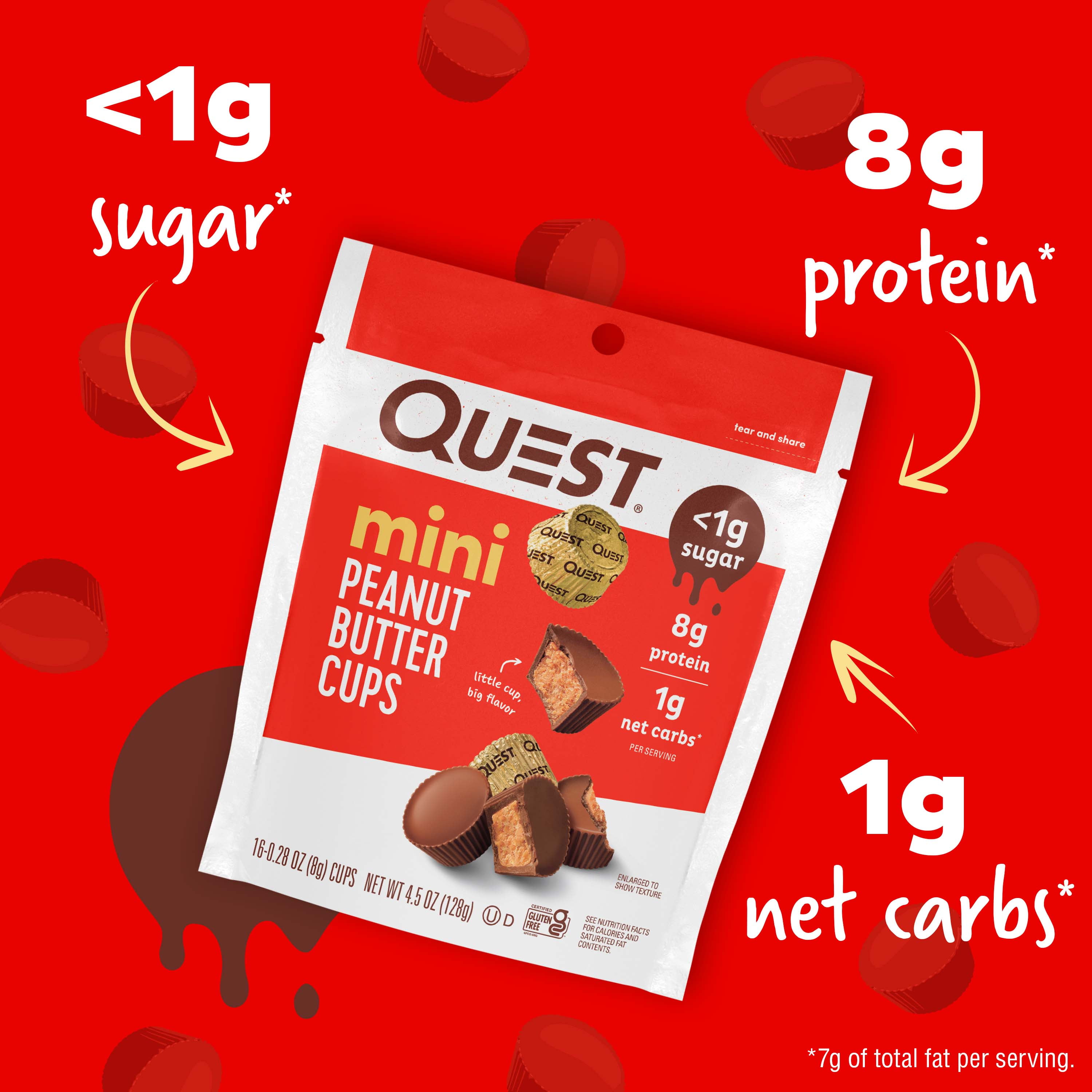 Quest Mini Peanut Butter Cups Low Carb High Protein 16 Count