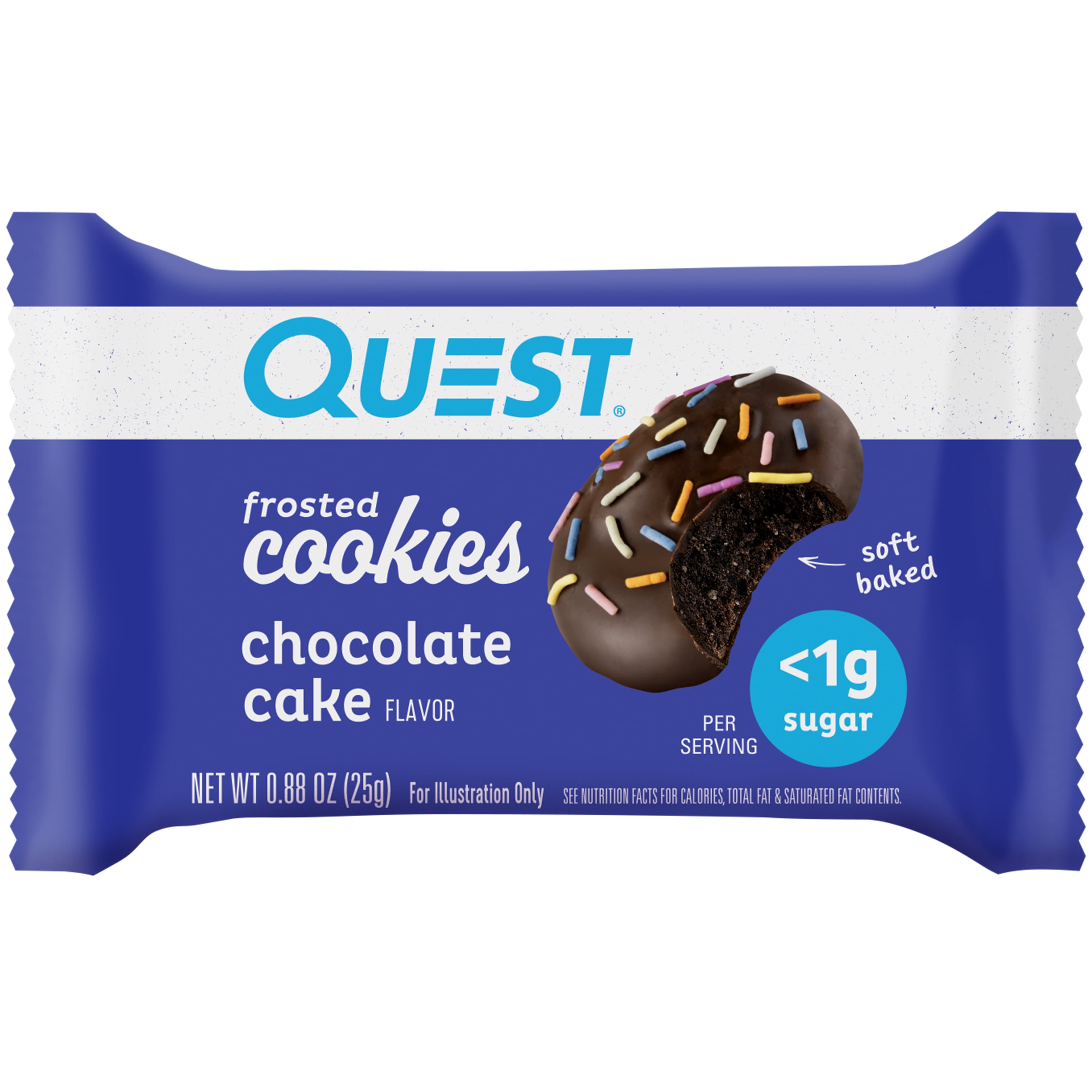 Quest Frosted Protein Cookies Soft Baked Low Sugar Chocolate Cake 8 Ct