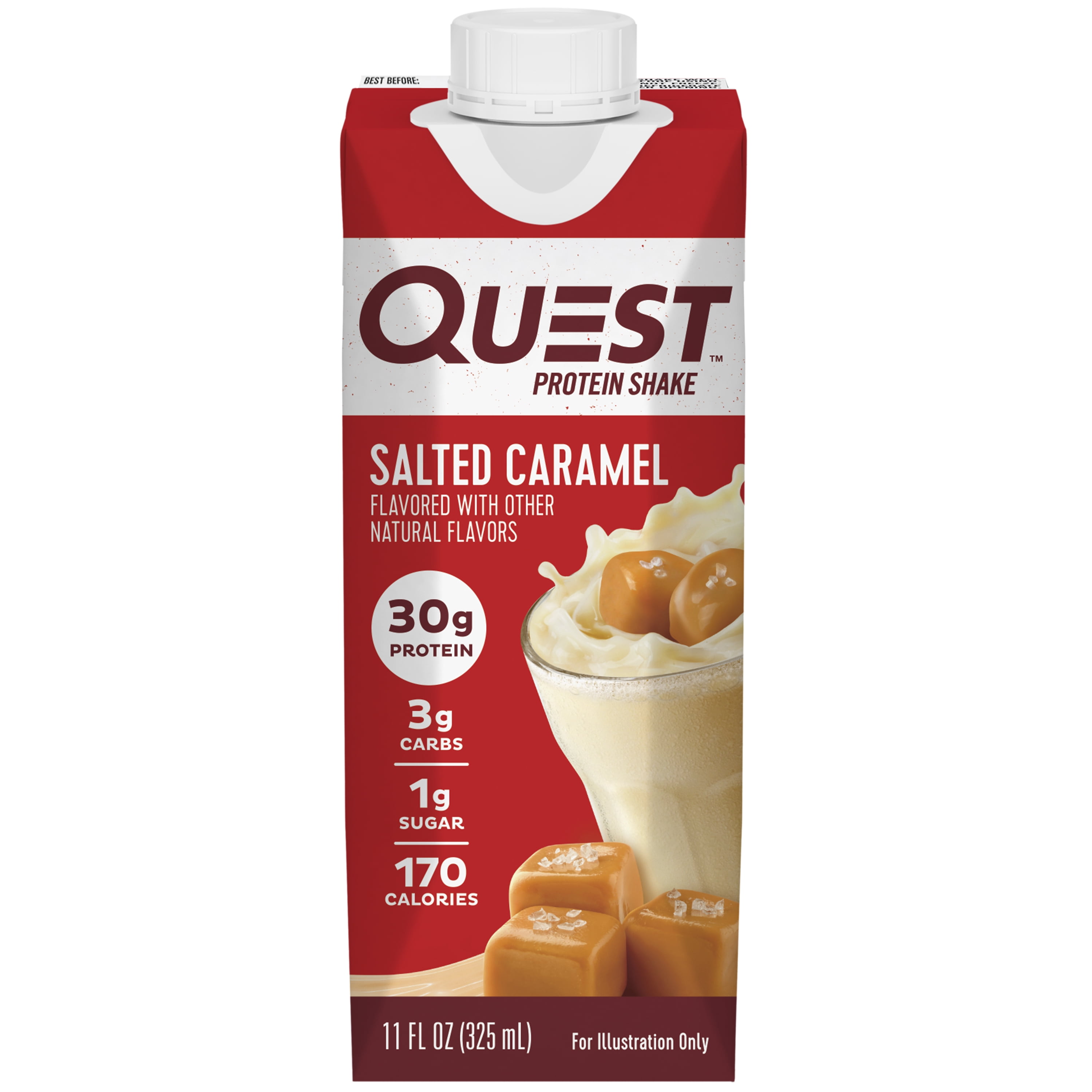 Quest Nutrition Protein Shake 30g Protein Salted Caramel Gluten Free 4 Count