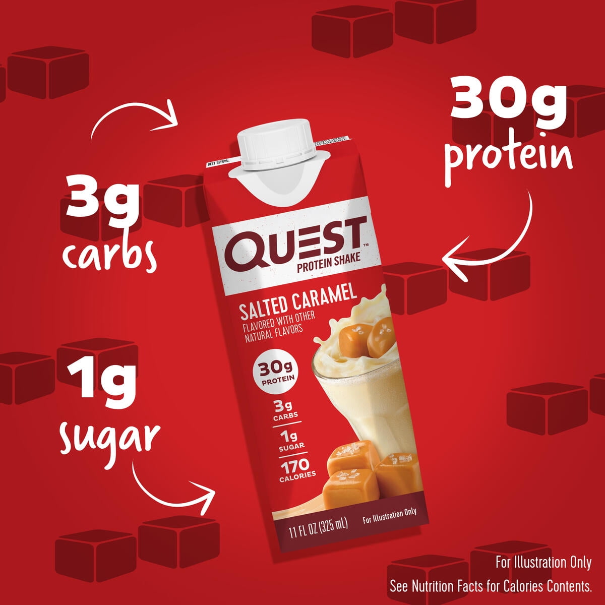 Quest Nutrition Protein Shake 30g Protein Salted Caramel Gluten Free 4 Count