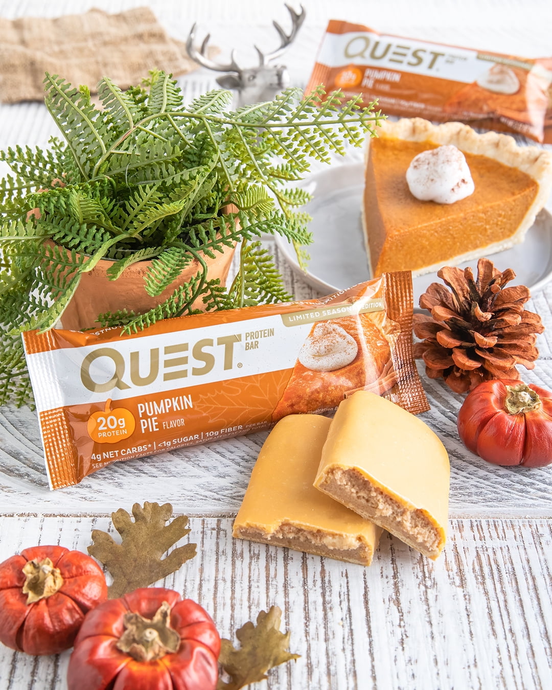 Quest Seasonal Protein Bar High Protein Low Carb Pumpkin Pie 4 Count