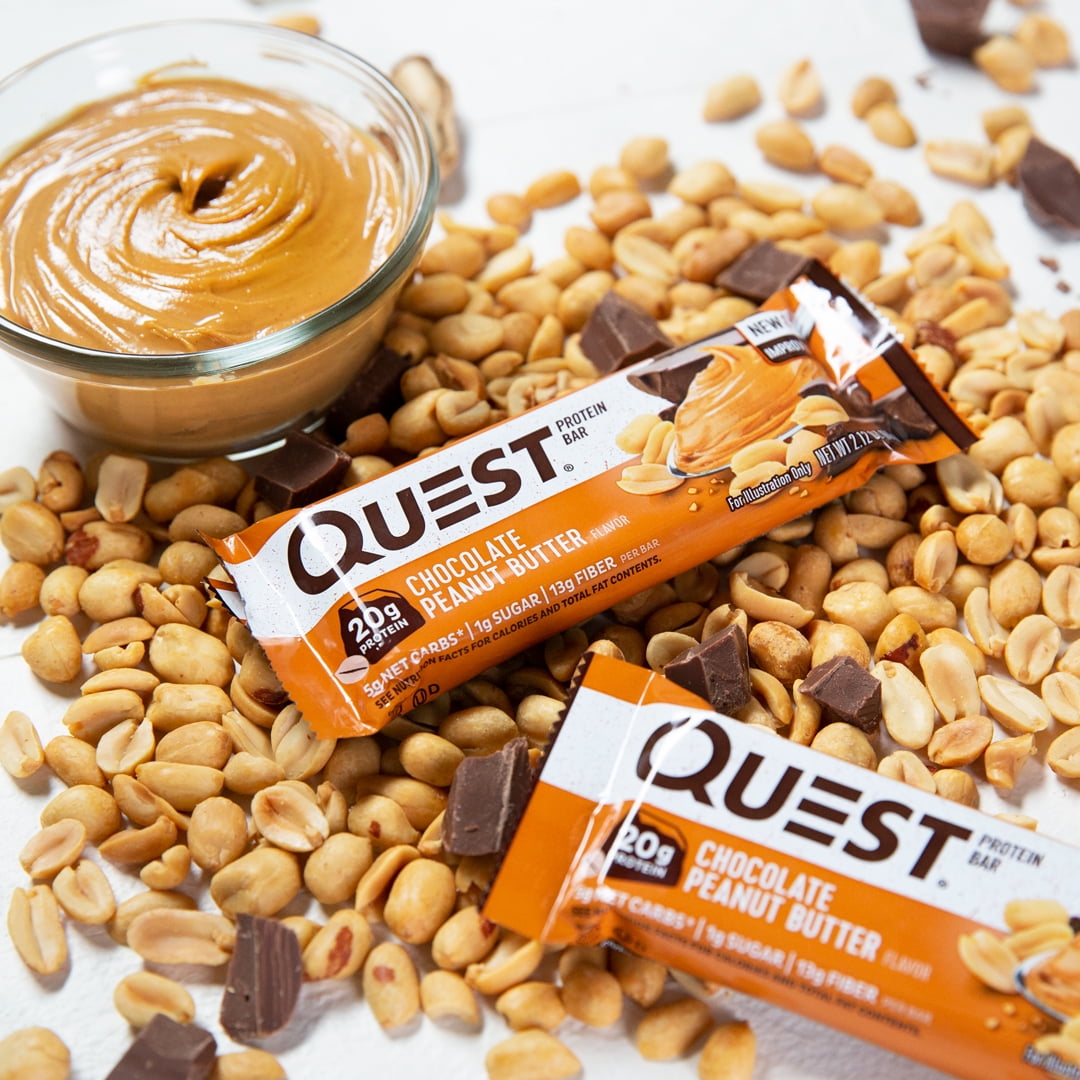 Quest Protein Bar Gluten Free Low Carb Chocolate Peanut Butter 20g Protein 4 Ct(3 Pack)