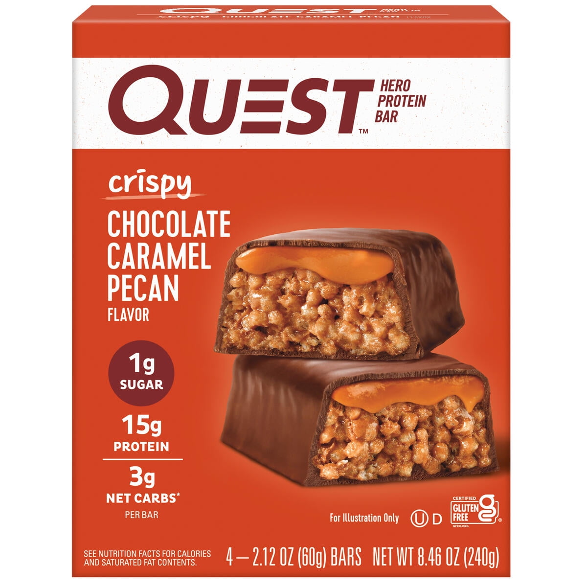 Quest Crispy Protein Bar 15g Protein Gluten Free 4 Count