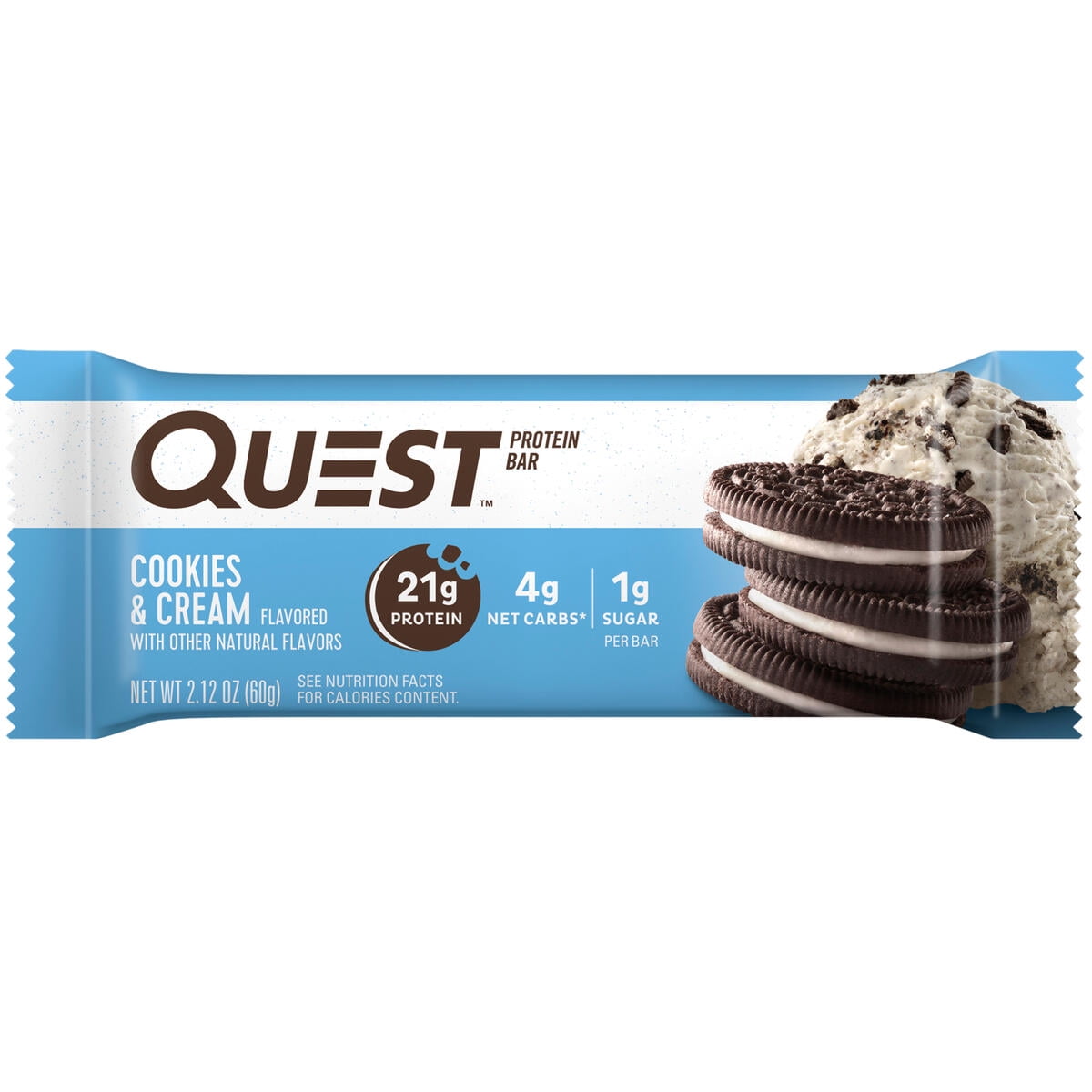 Quest Protein Bar Cookies & Cream High Protein Gluten Free 8 Count Pack