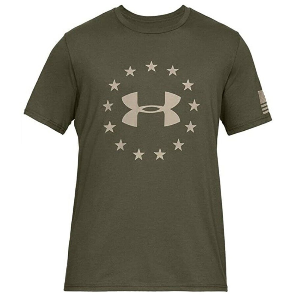 Under Armour Men's Athletic Freedom Logo T-Shirt Short Sleeve Tee Marine OD Green M