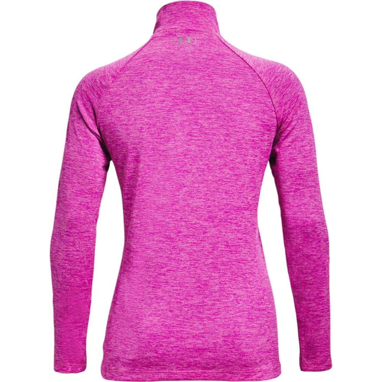 Under  Armour Women's Tech Half Zip Long Sleeve Shirt Meteor Pink 660 Metallic Silver Size S