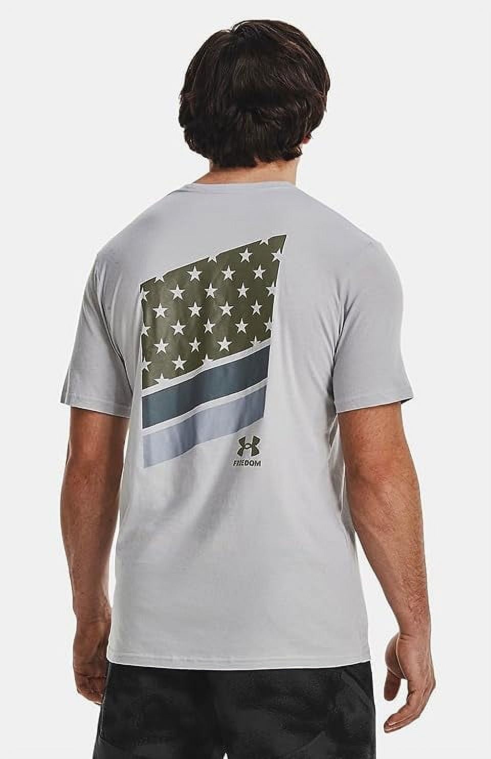 Under Armour Men's UA Freedom Flag Variation T-Shirt Mod Gray Marine Green Small Tee