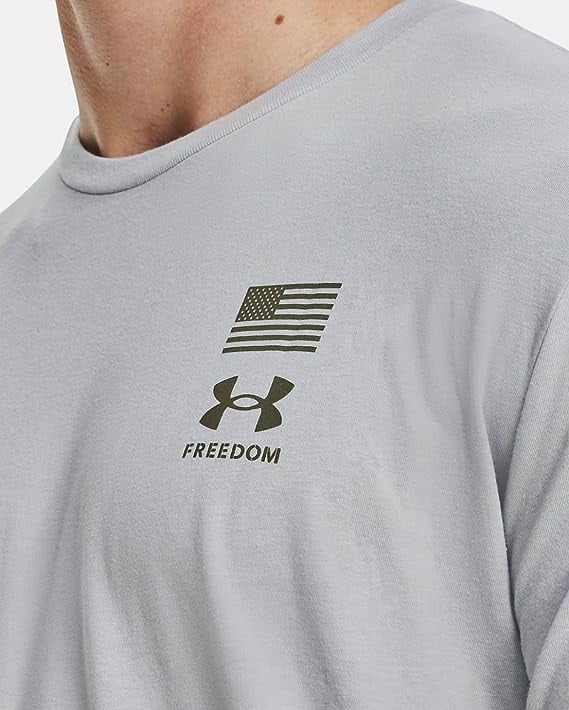 Under Armour Men's UA Freedom Flag Variation T-Shirt Mod Gray Marine Green Small Tee