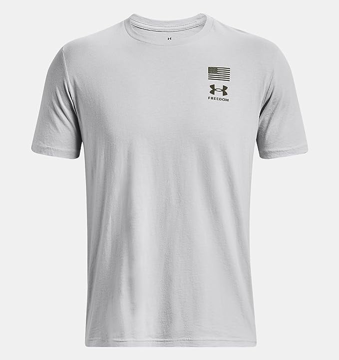 Under Armour Men's UA Freedom Flag Variation T-Shirt Mod Gray Marine Green Small Tee