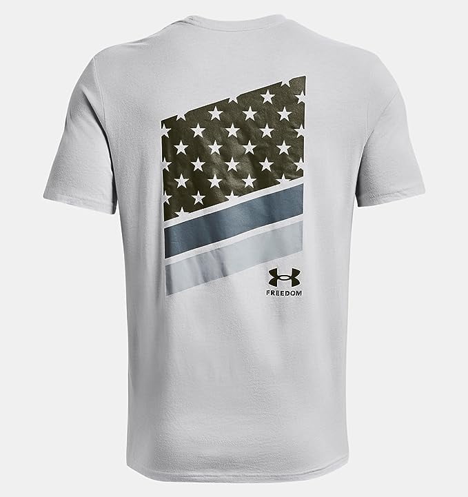 Under Armour Men's UA Freedom Flag Variation T-Shirt Mod Gray Marine Green Small Tee