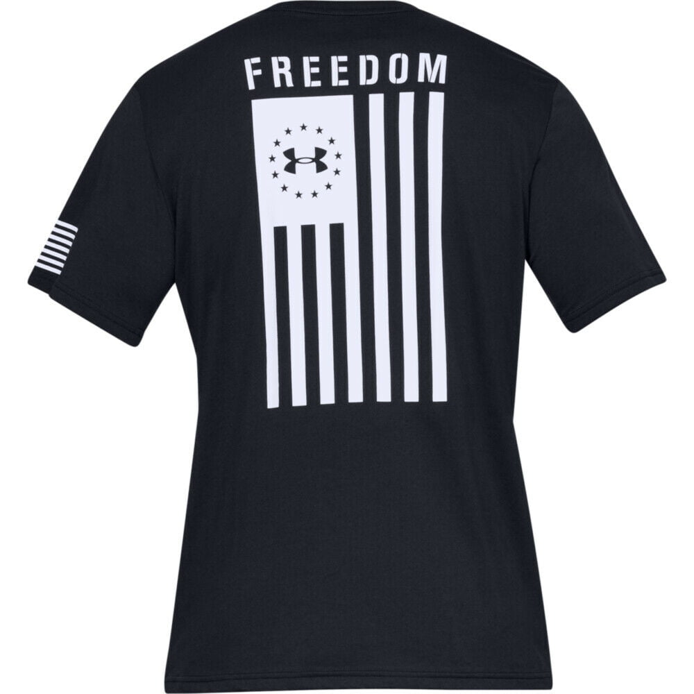 Under Armour Men's Athletic UA Freedom Flag T-Shirt Black White Medium