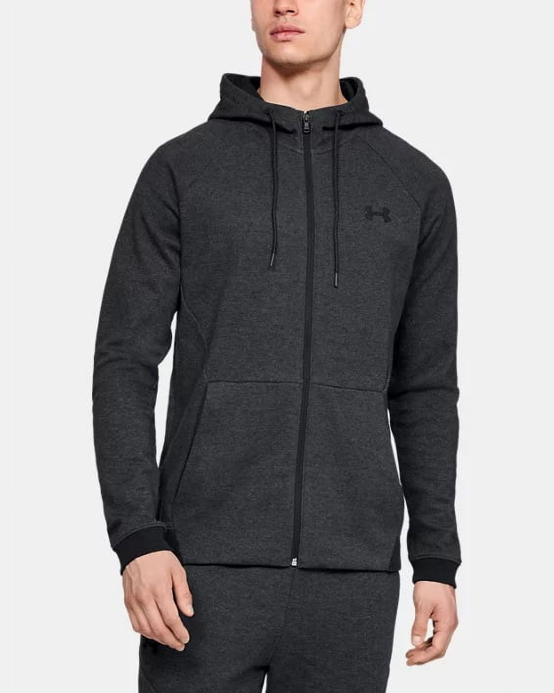 Under Armour Men's Black Double Knit Full Zip Slim Fit Sweatshirt Hoodie